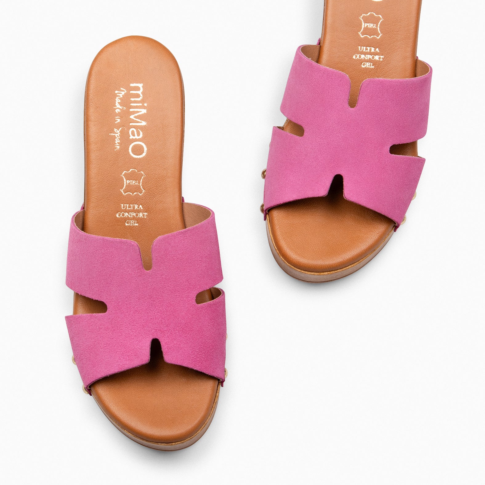 SEYA – Zuecos con tacón y plataforma FUCSIA