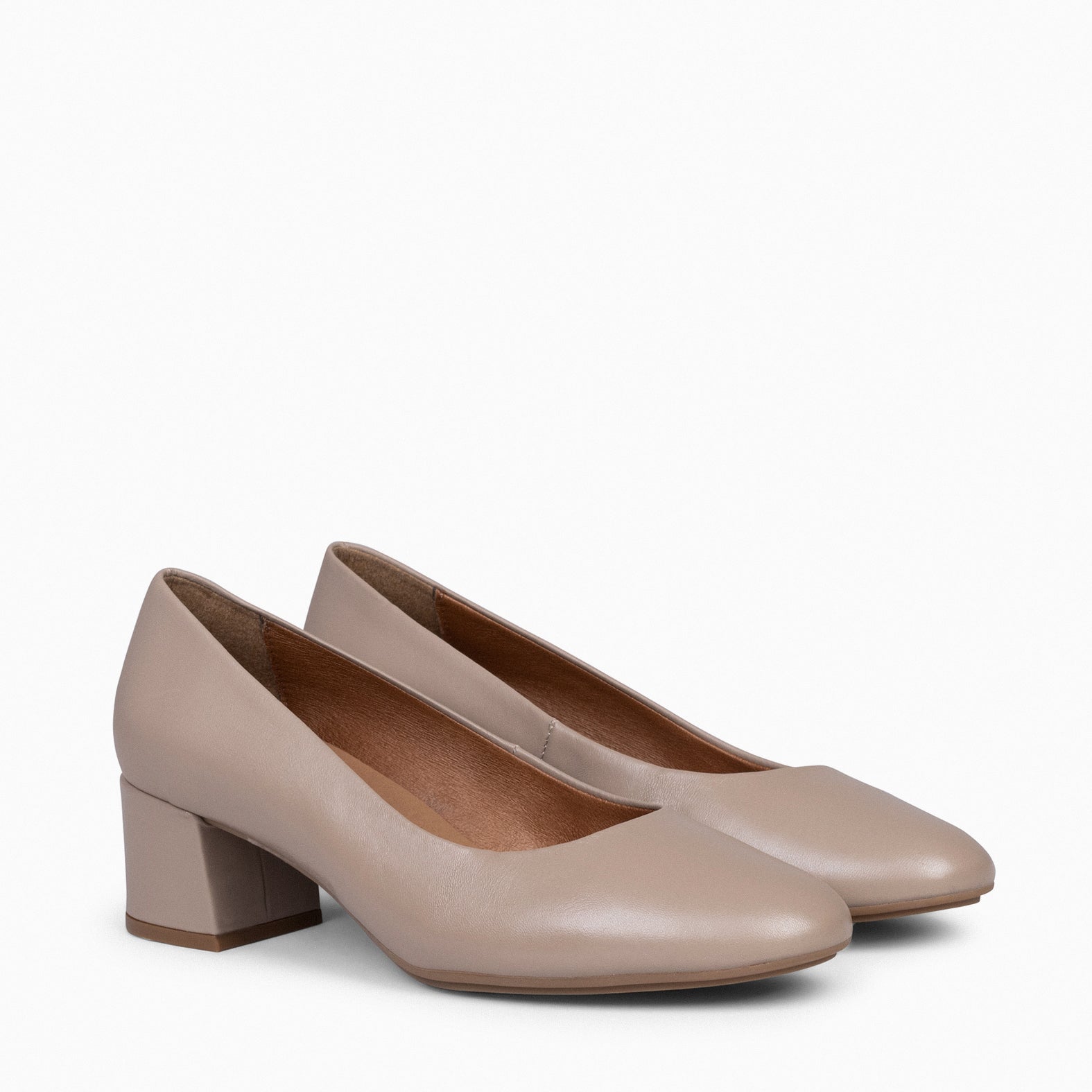 URBAN REDONDO SALON - Zapatos de tacón bajo de napa TAUPE