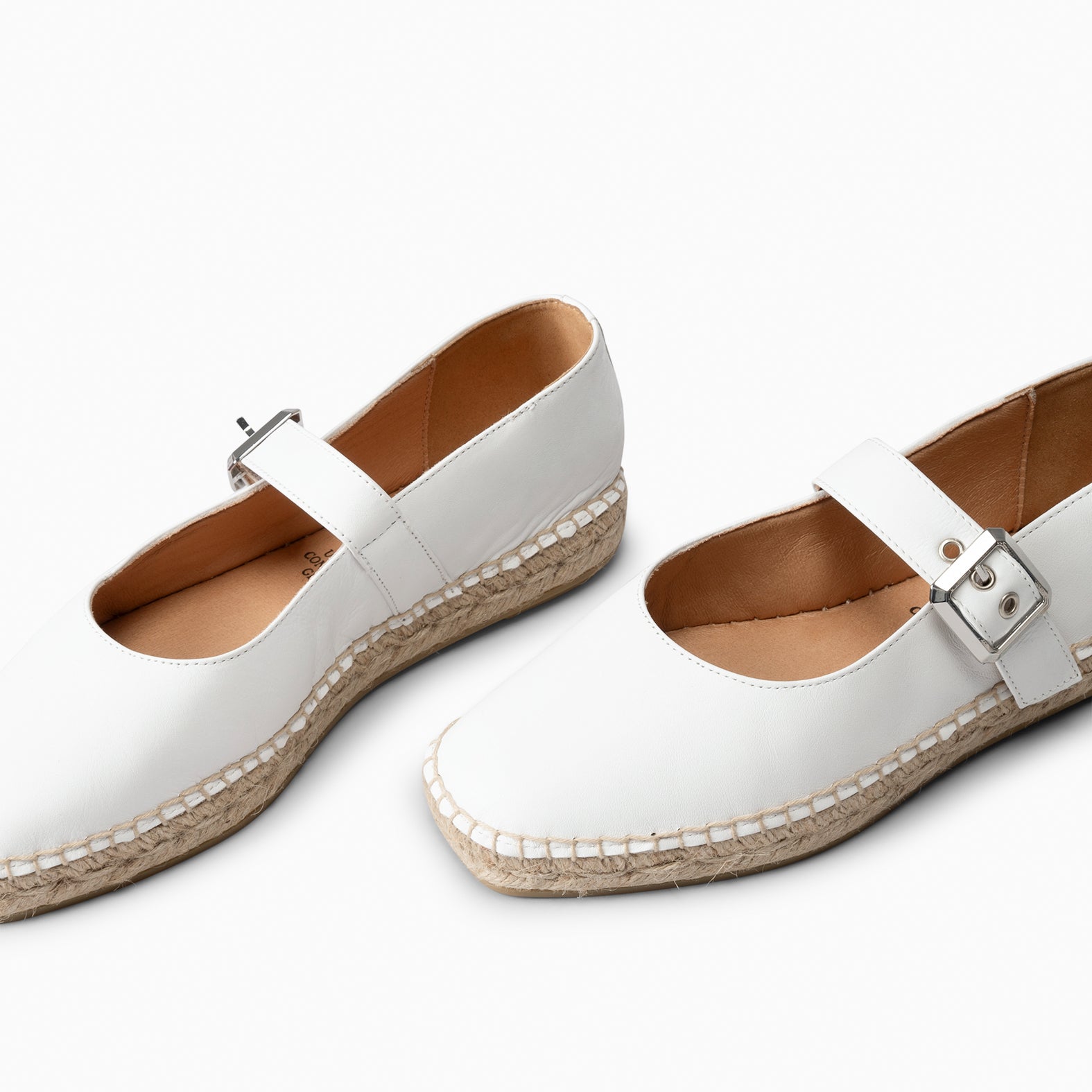 IDOIA – Espadrilles plates inspiration Mary Jane BLANC