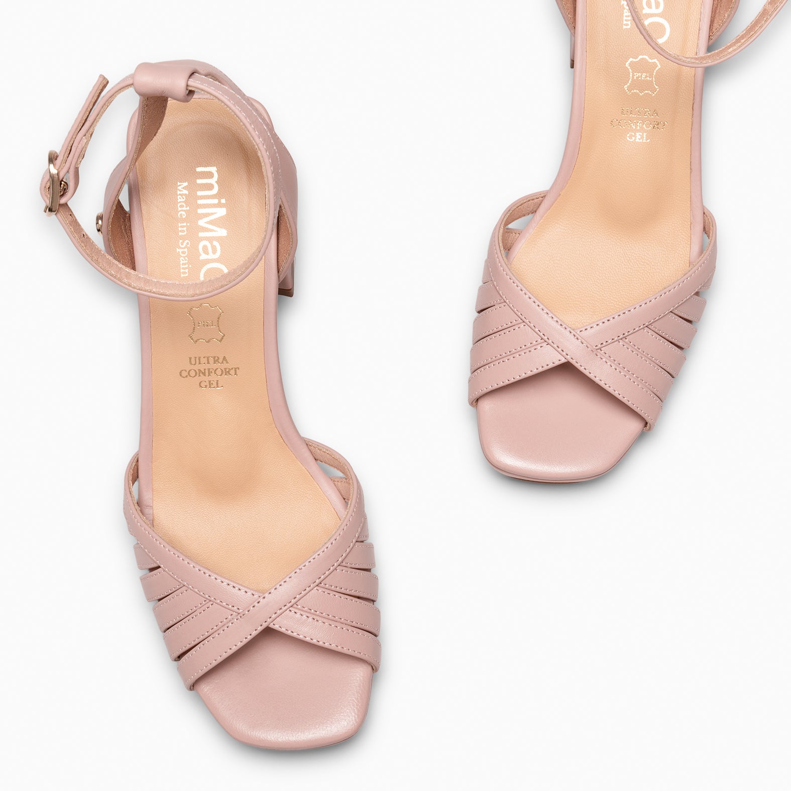 CRISTEL - SANDALIAS ELEGANTES DE TACÓN DE VESTIR NUDE