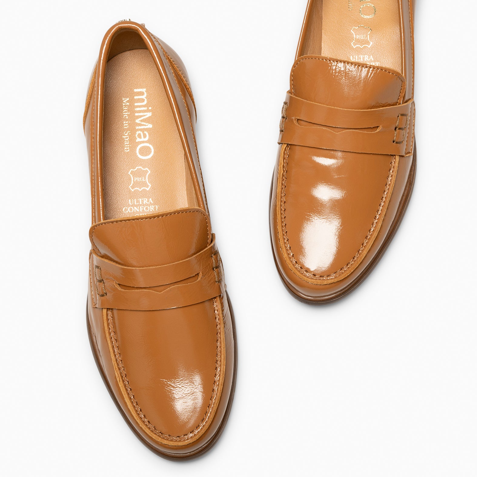 ABBY - Mocassins pour femme en cuir CAMEL