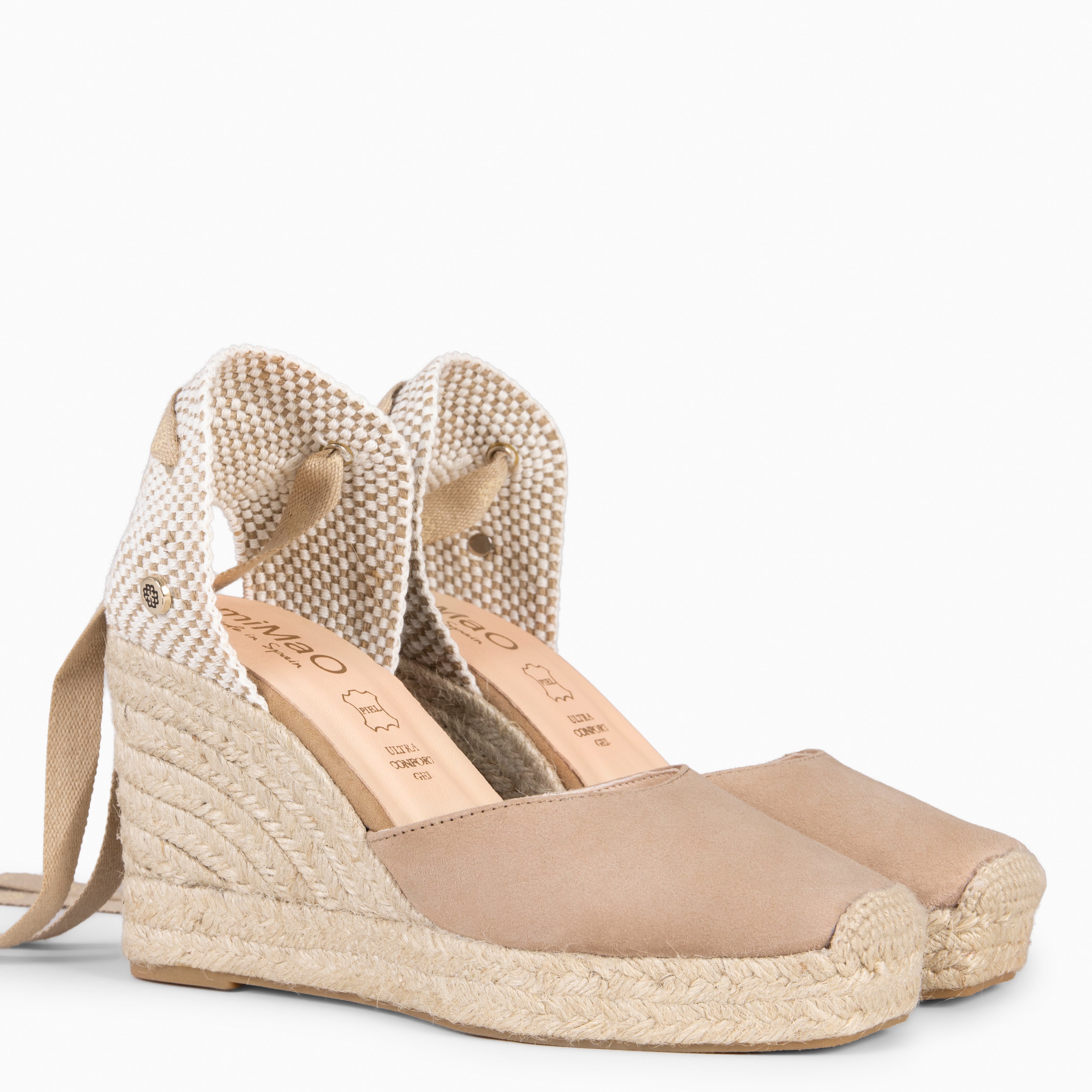 MOMBASA - NUDE ESPADRILLES WITH RIBBONS