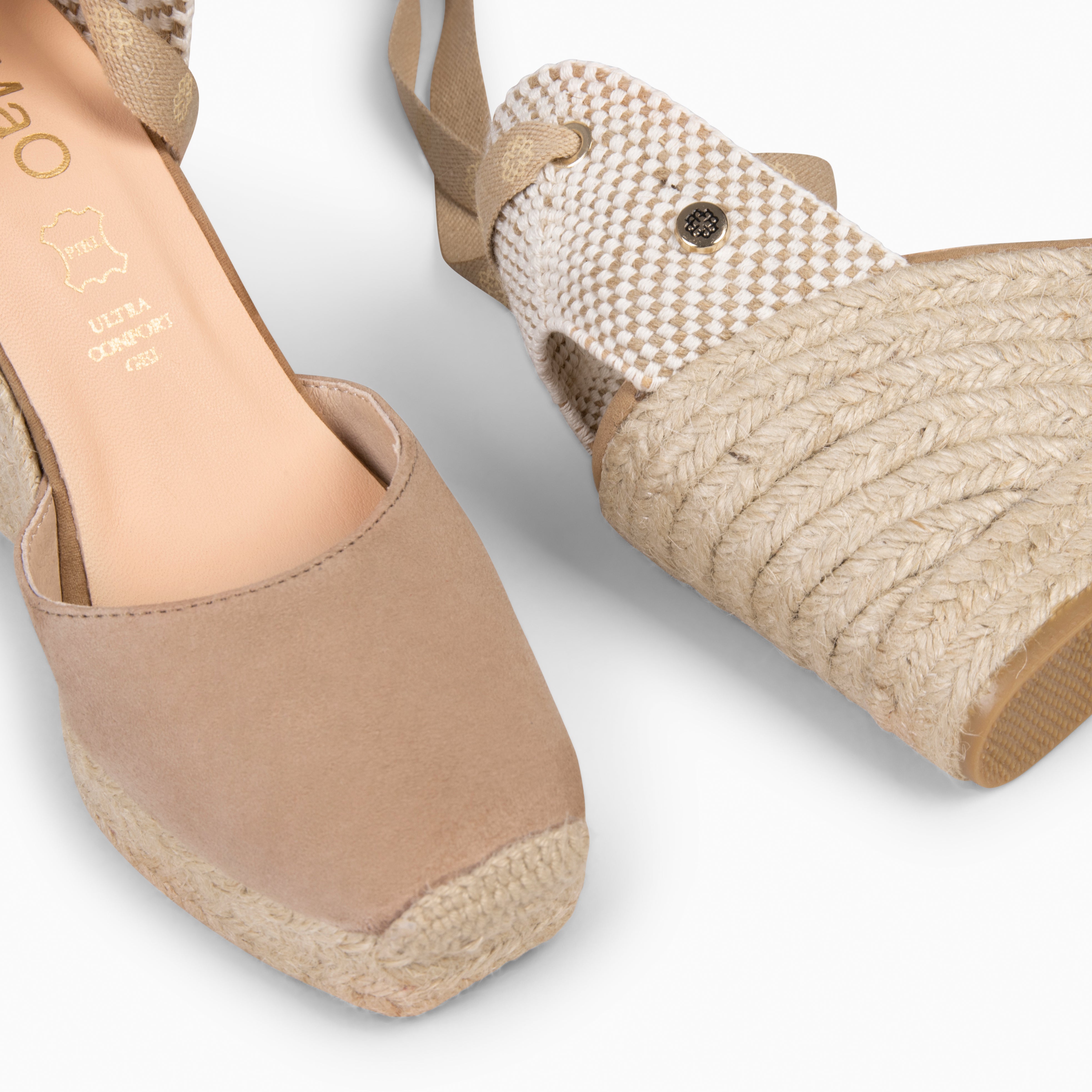 MOMBASA - NUDE ESPADRILLES WITH RIBBONS
