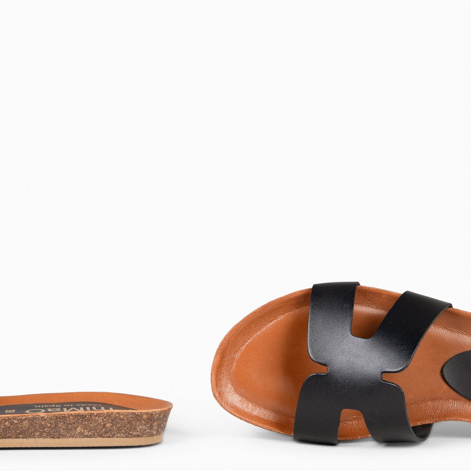 CLIVIA - BLACK BIO FLAT SANDALS