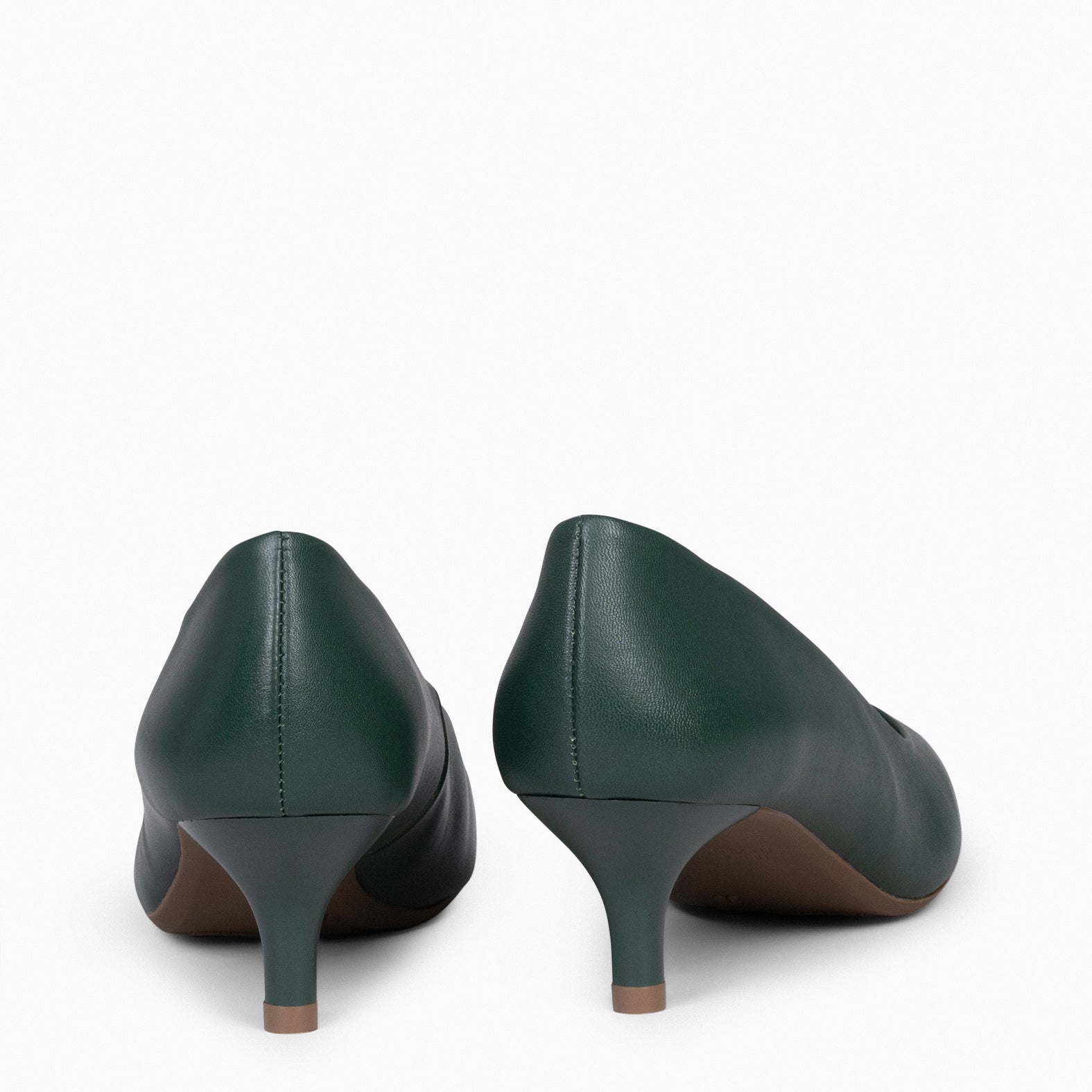 URBAN KITTEN – DARK GREEN nappa leather kitten heels
