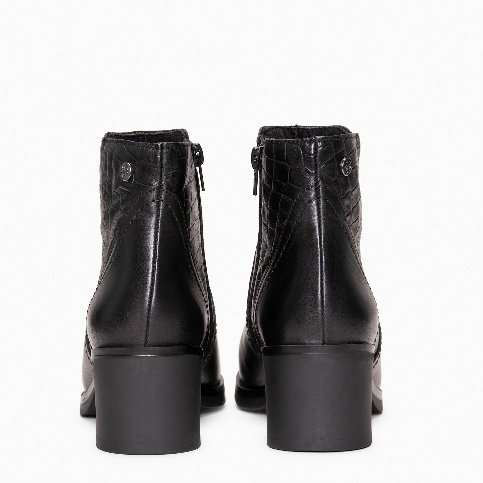 BRANSON - Botines bajos de piel NEGRO