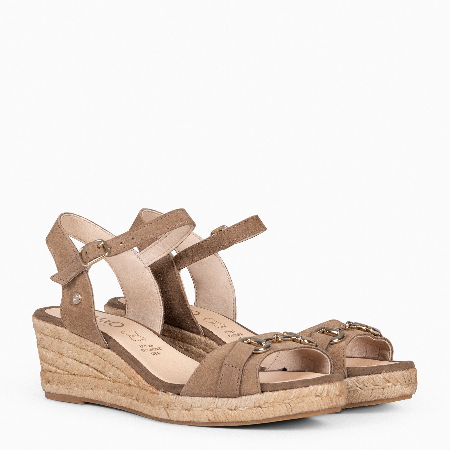 VERONA - CUÑAS DE ESPARTO DE MUJER TAUPE