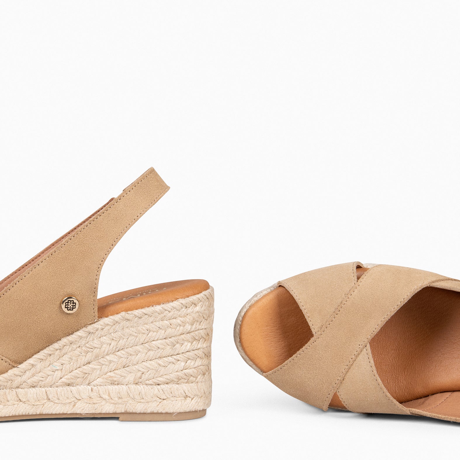 ATTICA - Espadrilles compensées daim BEIGE