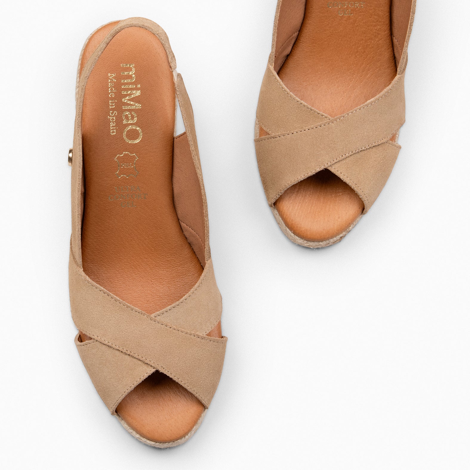 ATTICA - Espadrilles compensées daim BEIGE