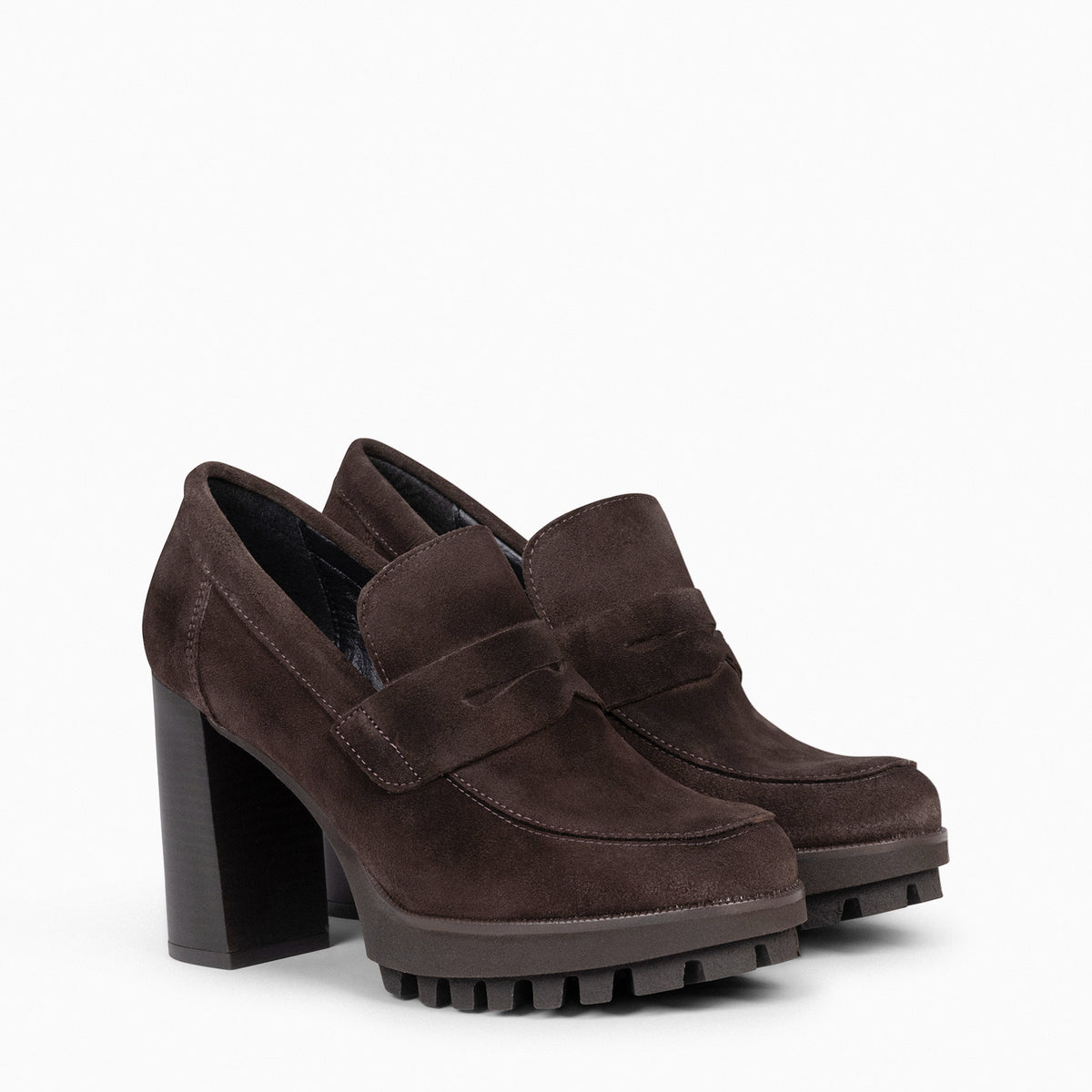 TREND – Mocasín con tacón y plataforma MARRÓN