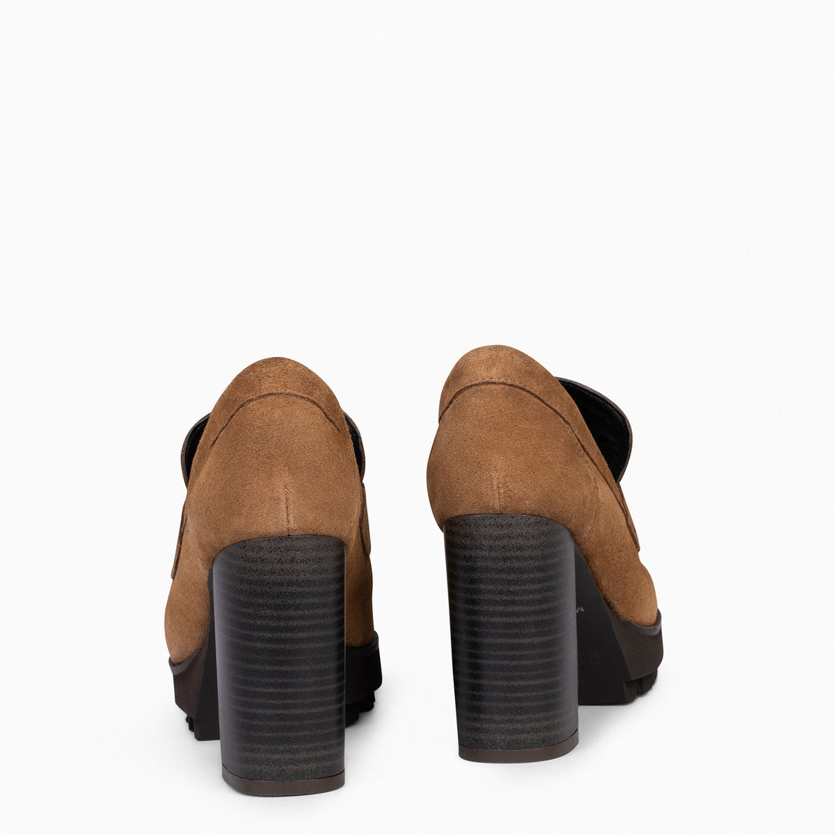TREND – Mocasín con tacón y plataforma CAMEL