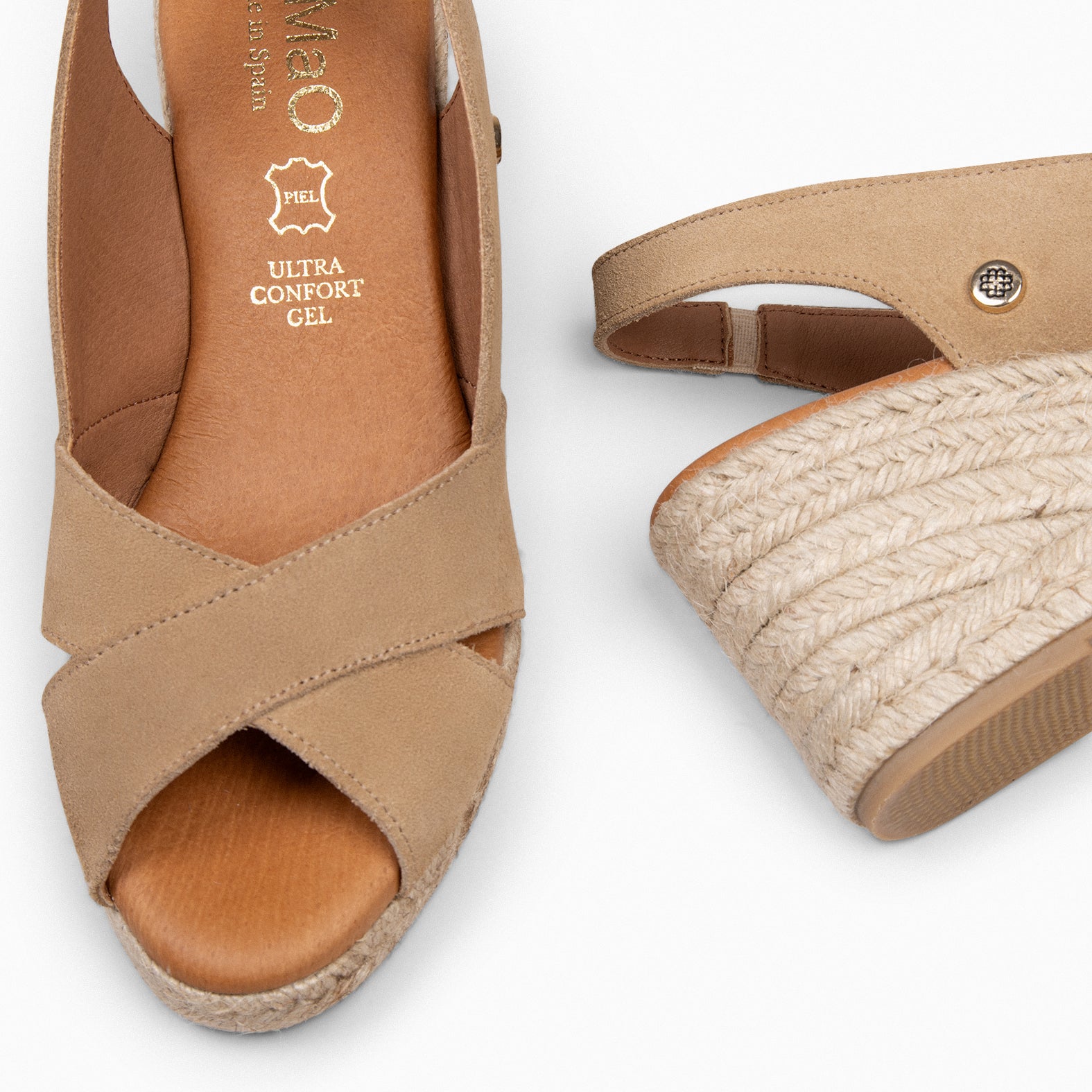 ATTICA – Espadrilles compensées daim BEIGE