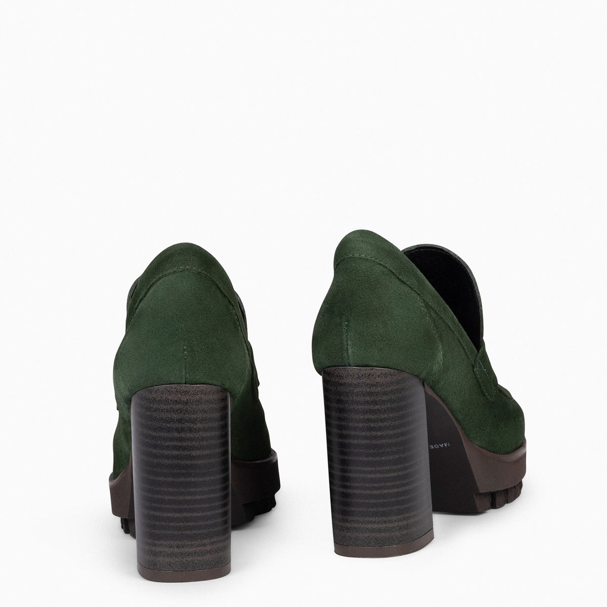 TREND – Mocasín con tacón y plataforma VERDE