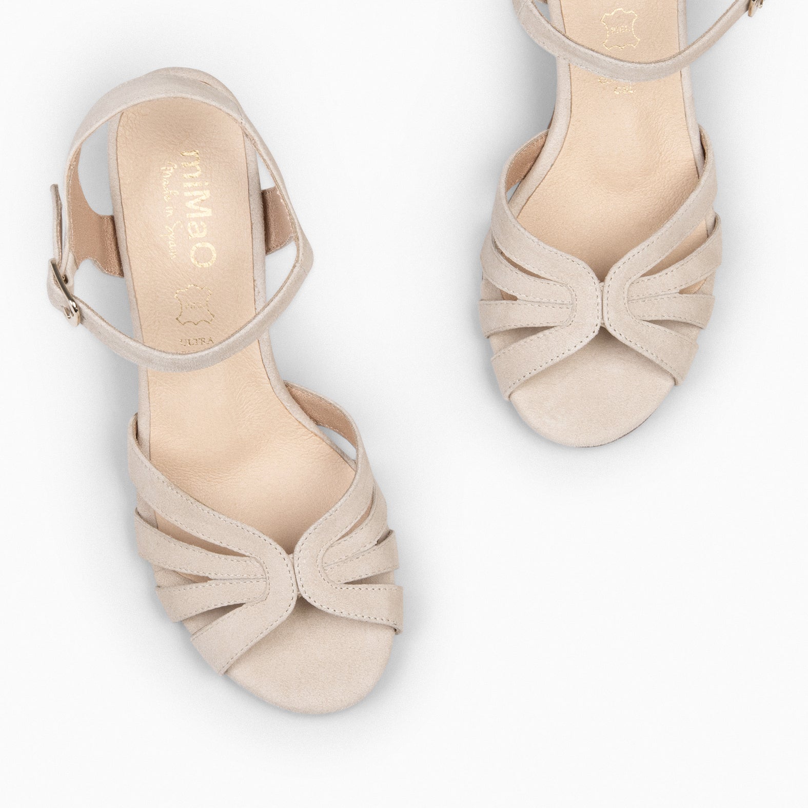 MUSA – Sandalias de Tacón ancho BEIGE