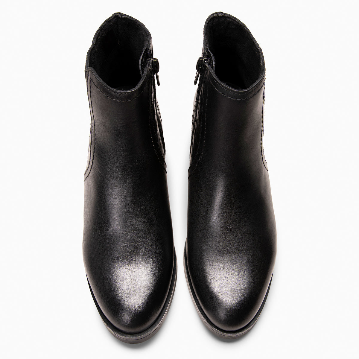BRANSON - Botins baixos em couro PRETO