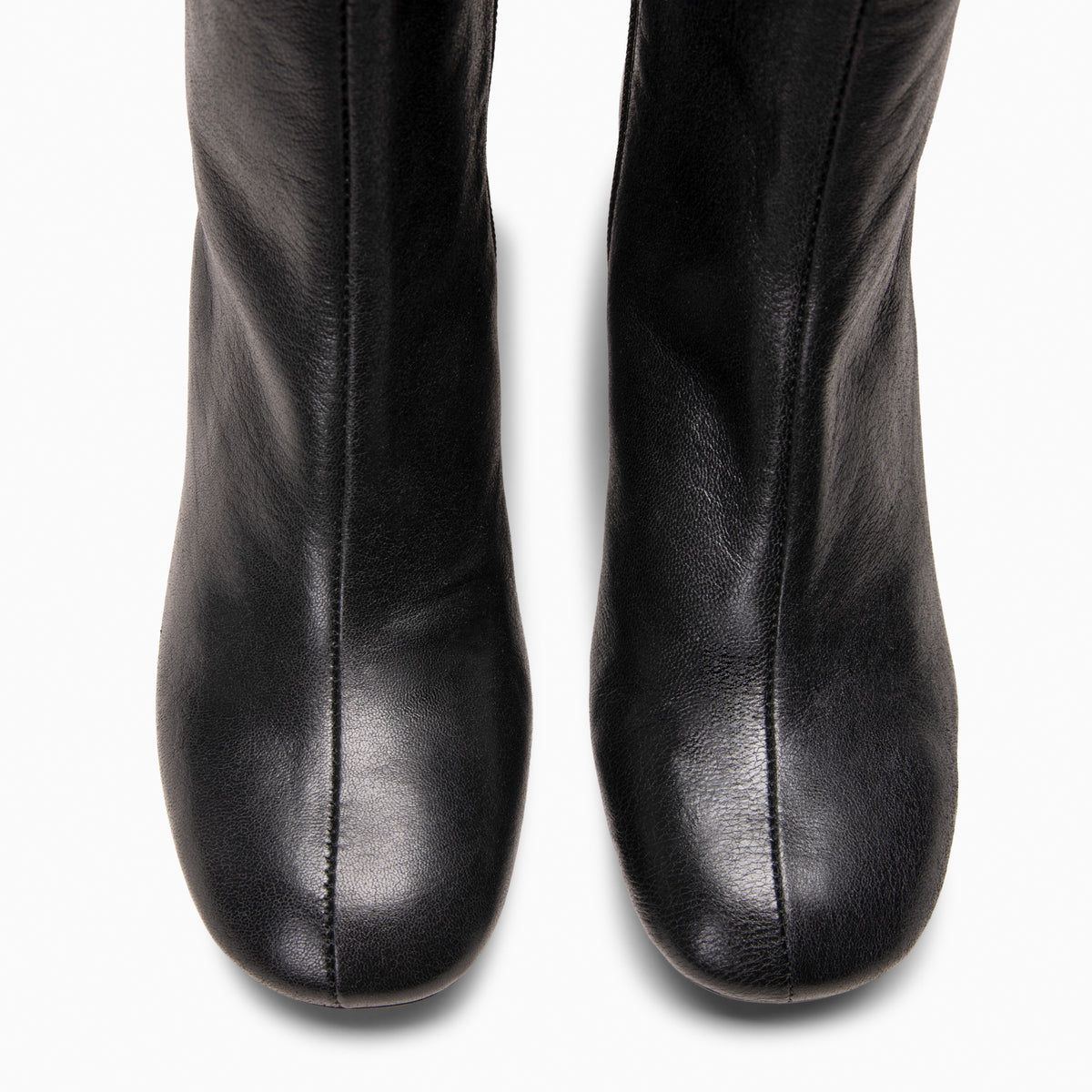 RUBI - Bottines rétro à talon et surpiqûre centrale en cuir NOIR