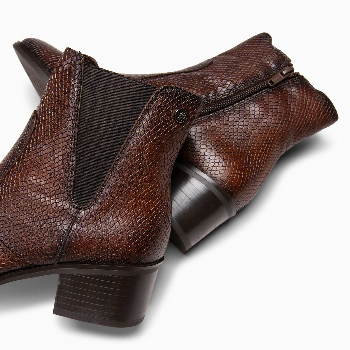 MAMBA - Lage Clesea enkellaarzen COGNAC