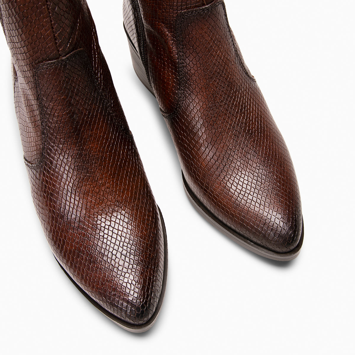 MAMBA - Lage Clesea enkellaarzen COGNAC