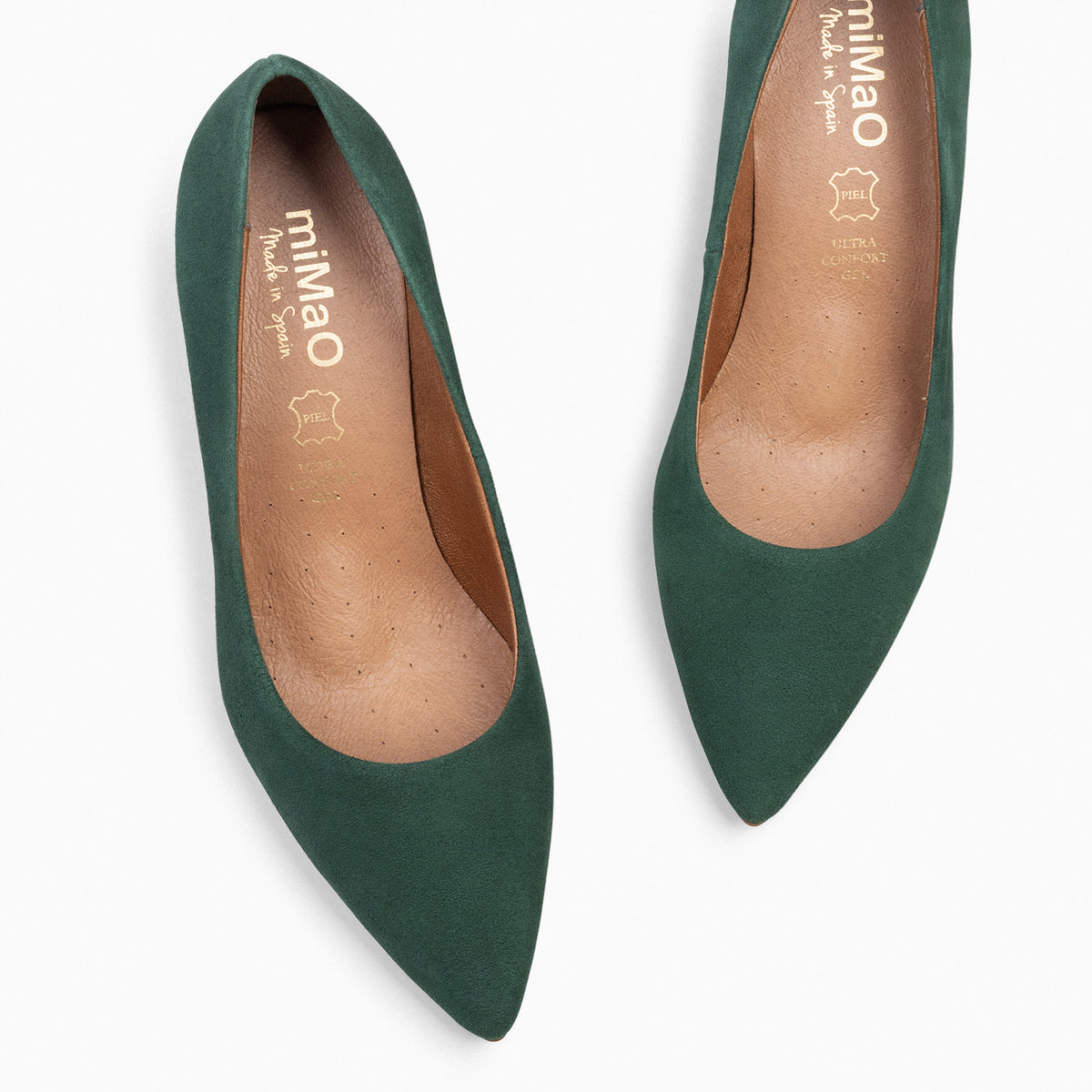 STILETTO – GREEN suede leather stilettos