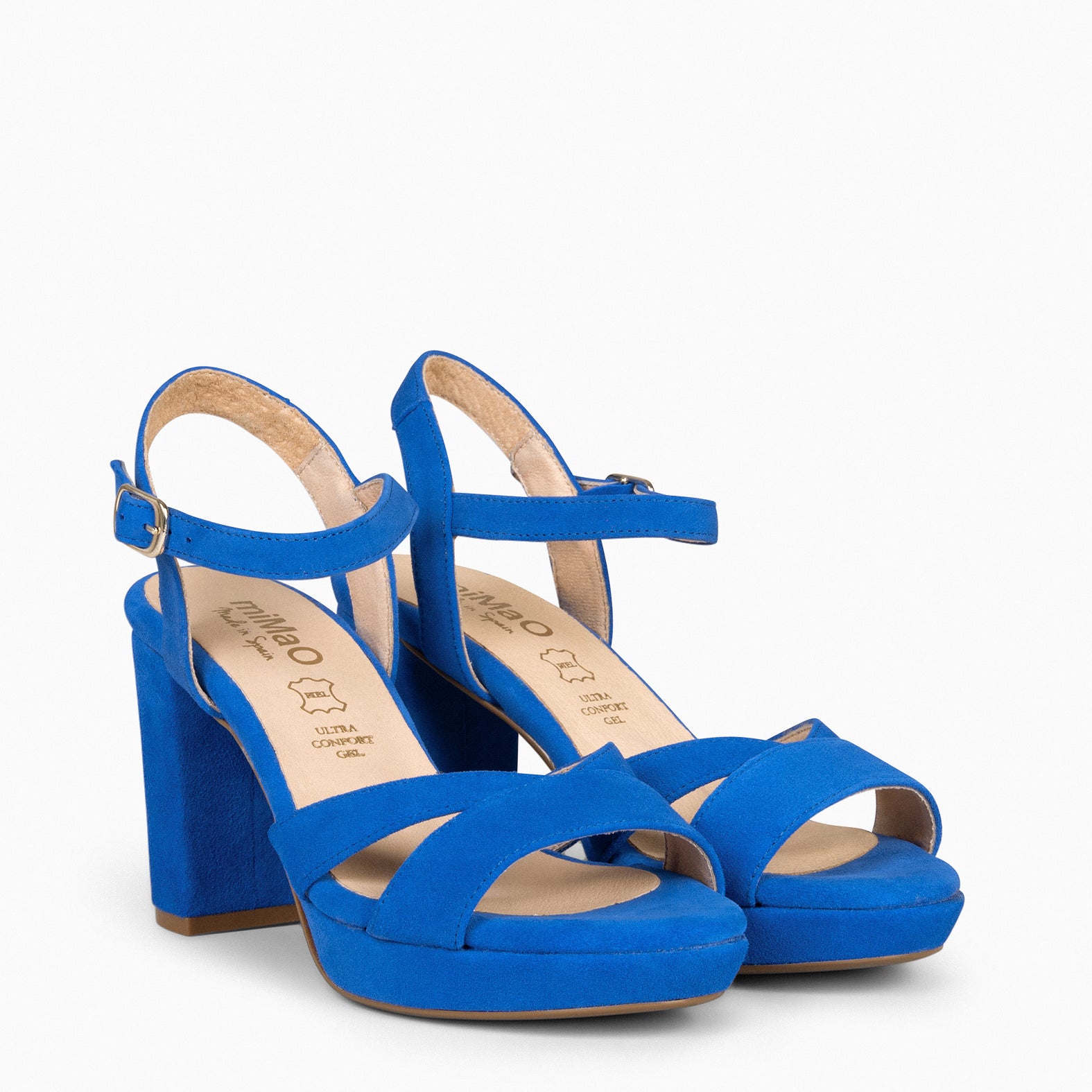 PARIS – Sandalias de fiesta con tacón alto y plataforma AZUL