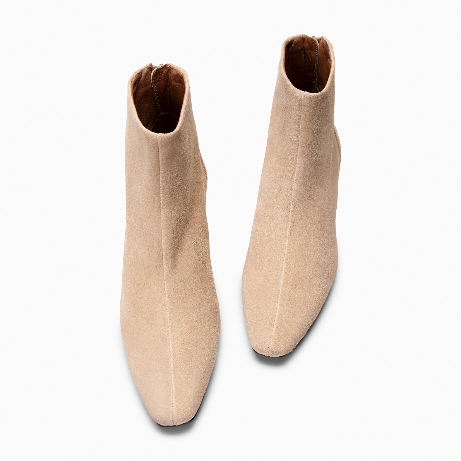 LUISA - Botines de tacón kitten con cremallera BEIGE