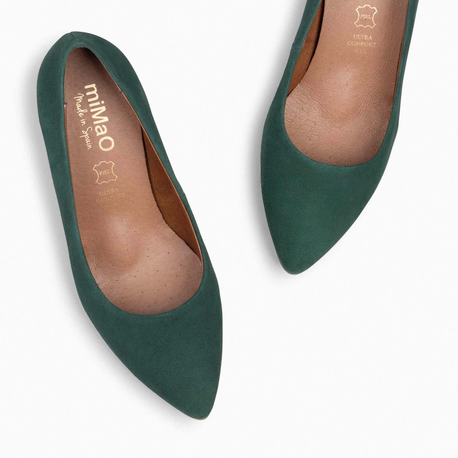 URBAN S - DARK GREEN suede mid-heeled shoes