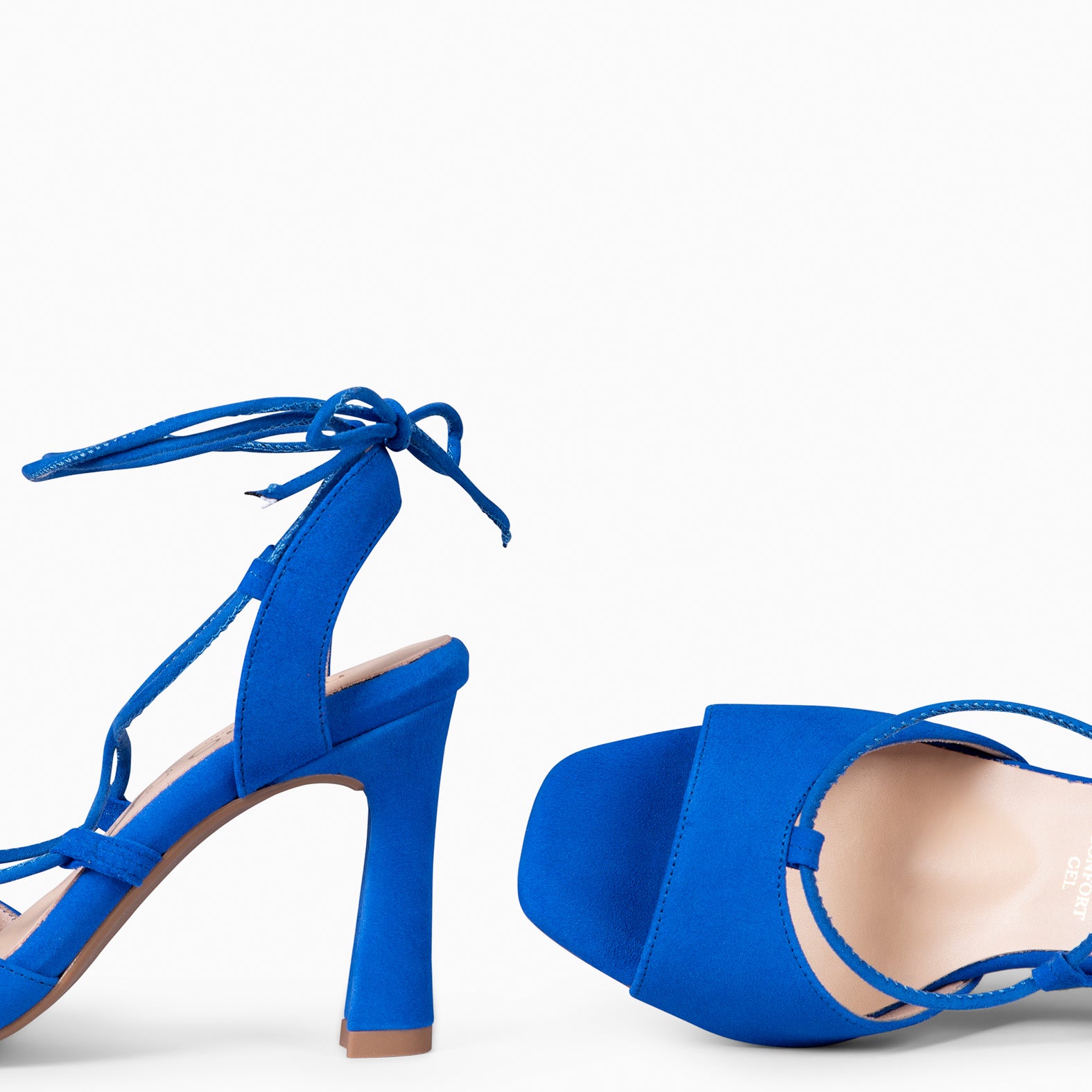 MONICA - Sandales à talon haut et laçage cheville BLEU ÉLECTRIQUE