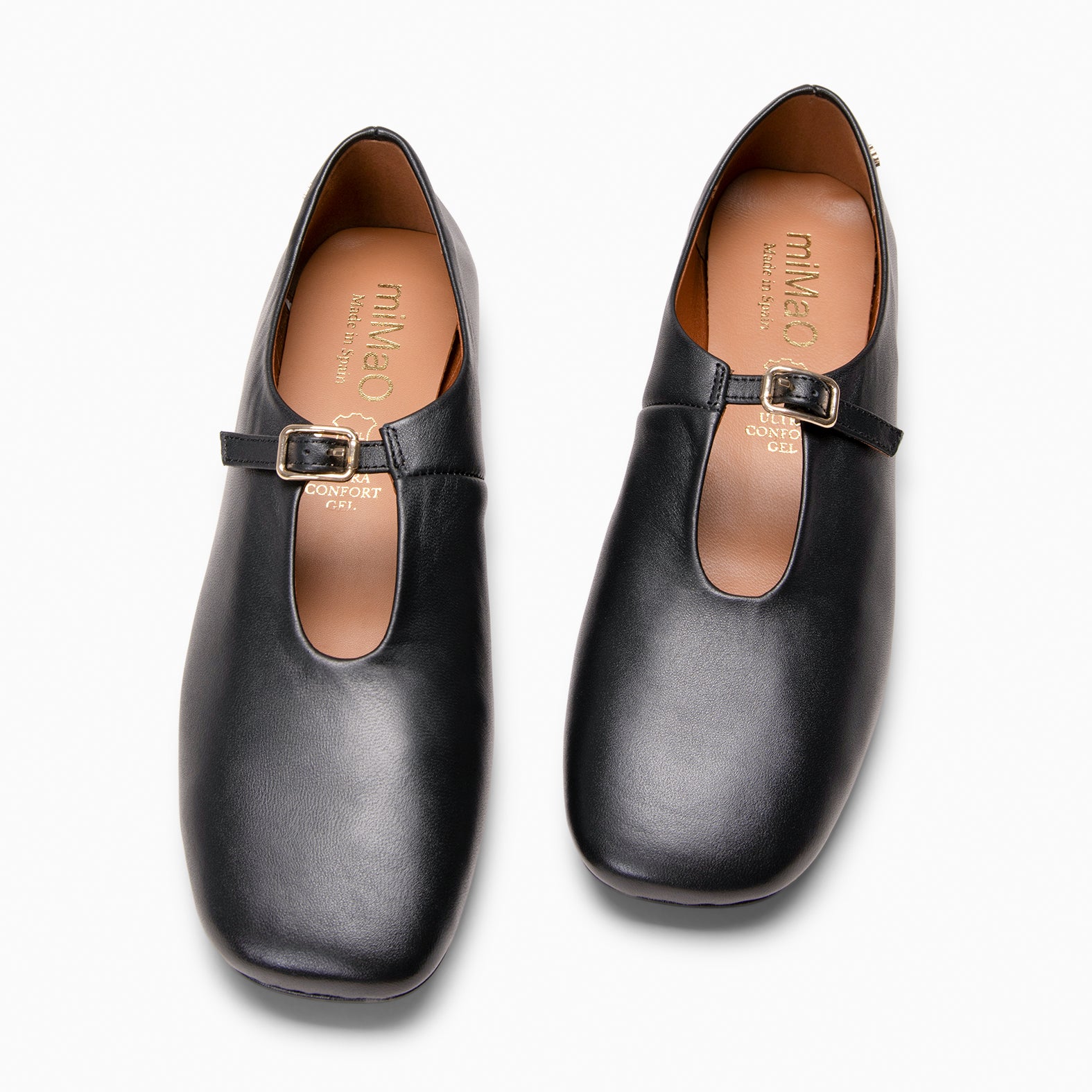 MANUELA - Merceditas planas de piel NEGRO