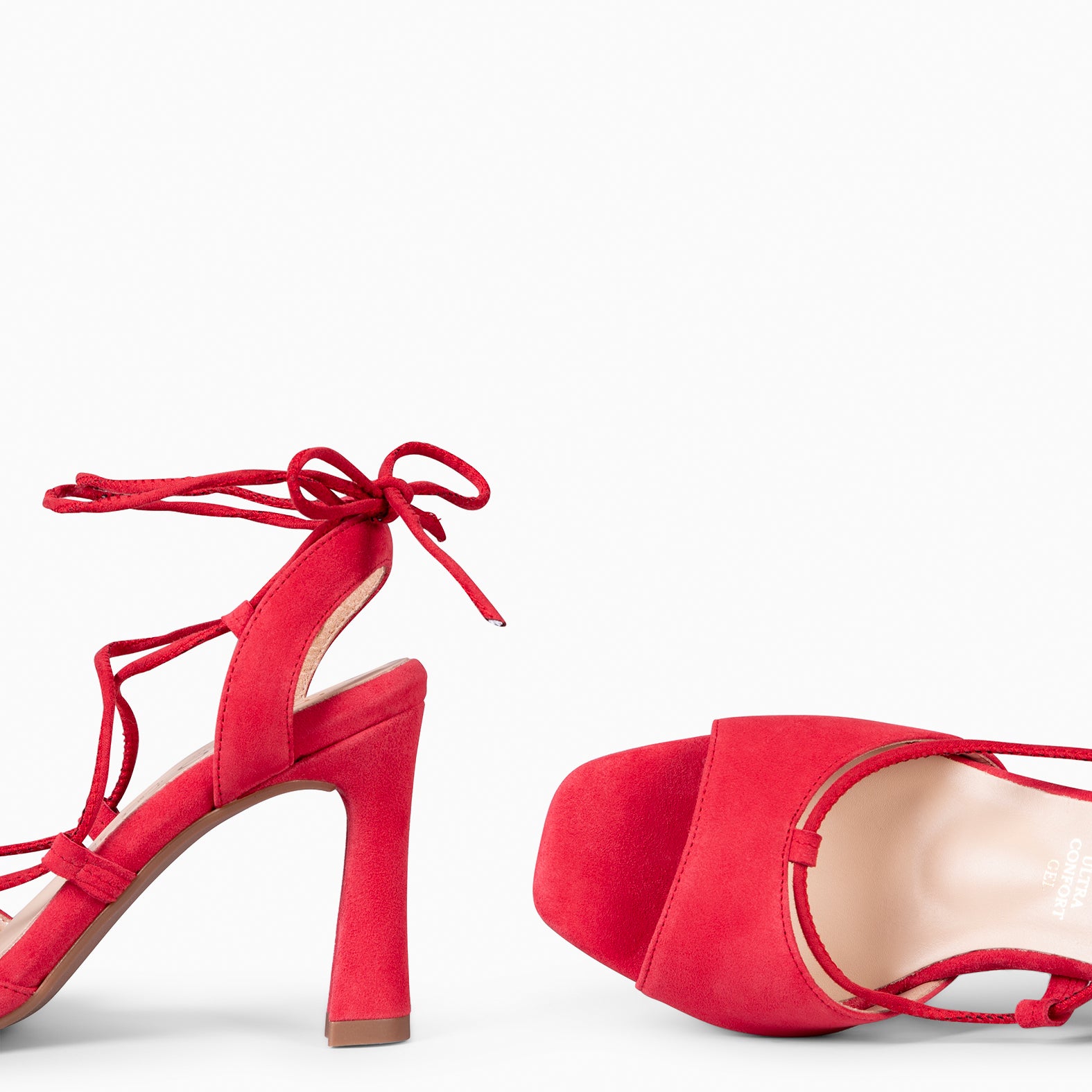 MONICA - RED ELEGANT HEELED SANDALS