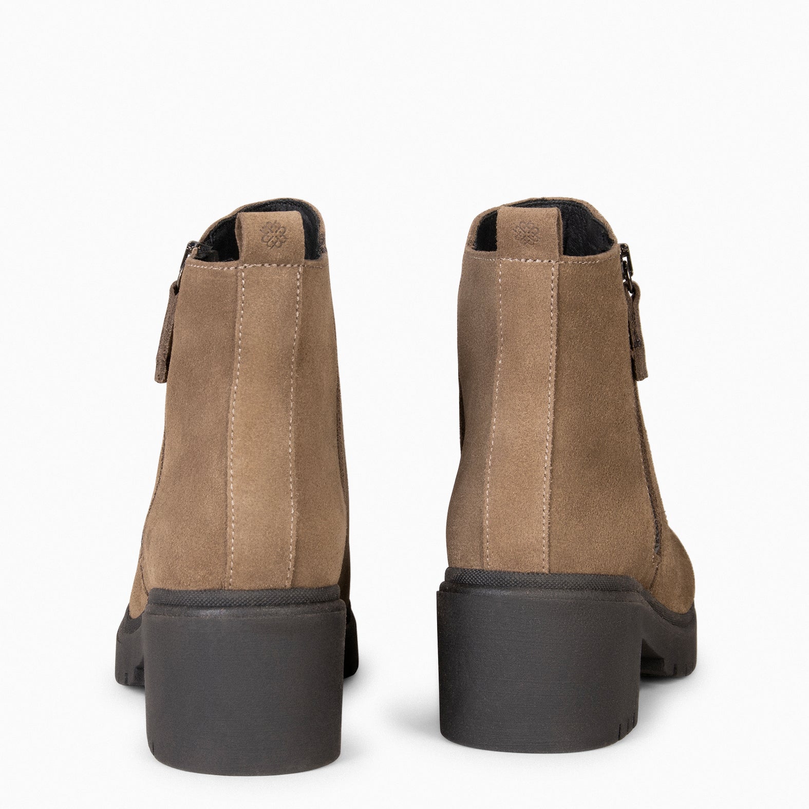 POP - Botín de piel hidrófugo TAUPE