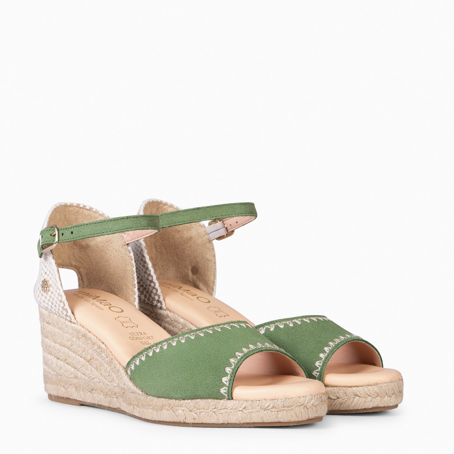 SITGES - GREEN WOMEN'S HIGH WEDGE ESPADRILLES