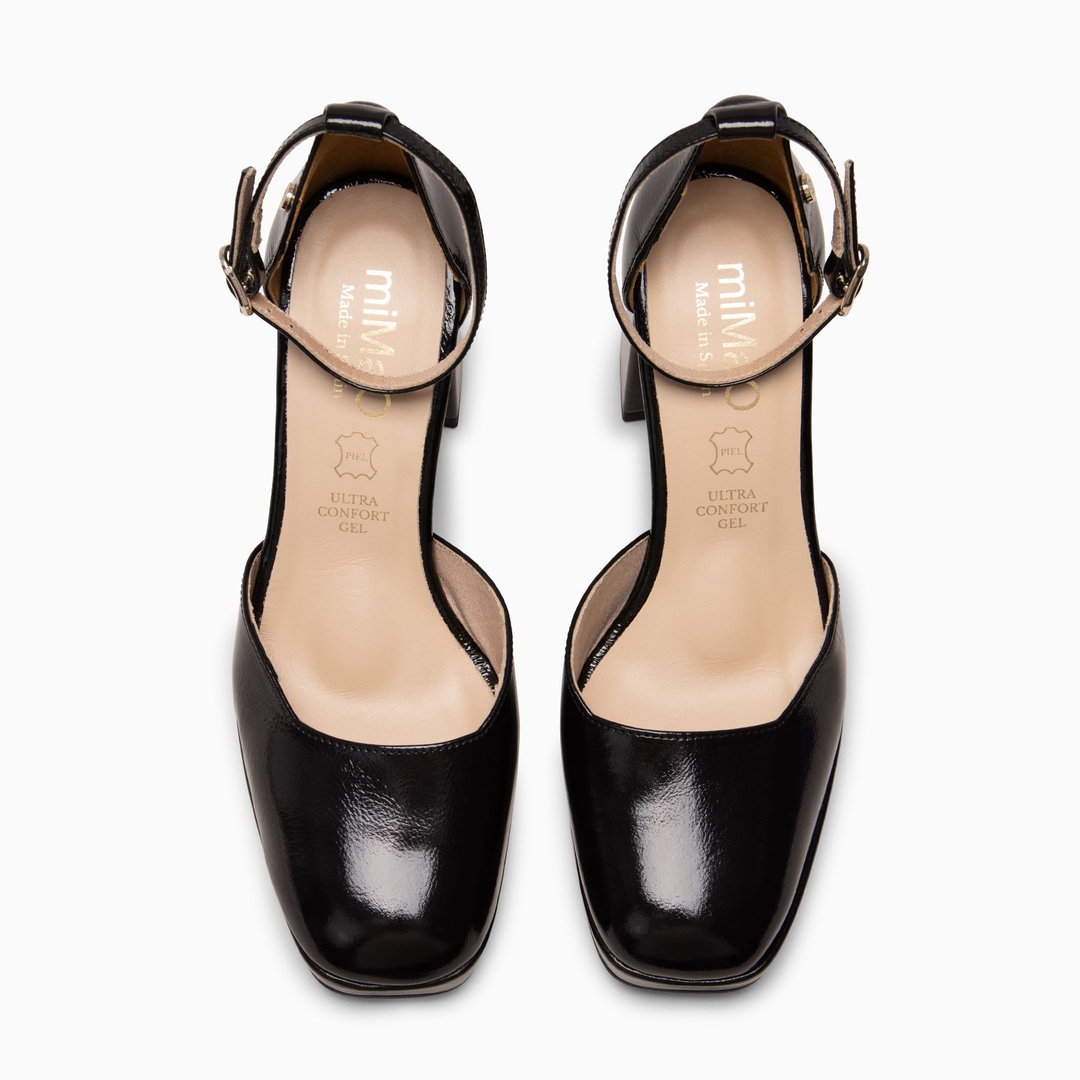 MEGAN - Zapatos con tacón ancho y plataforma NEGRO - miMaO ®