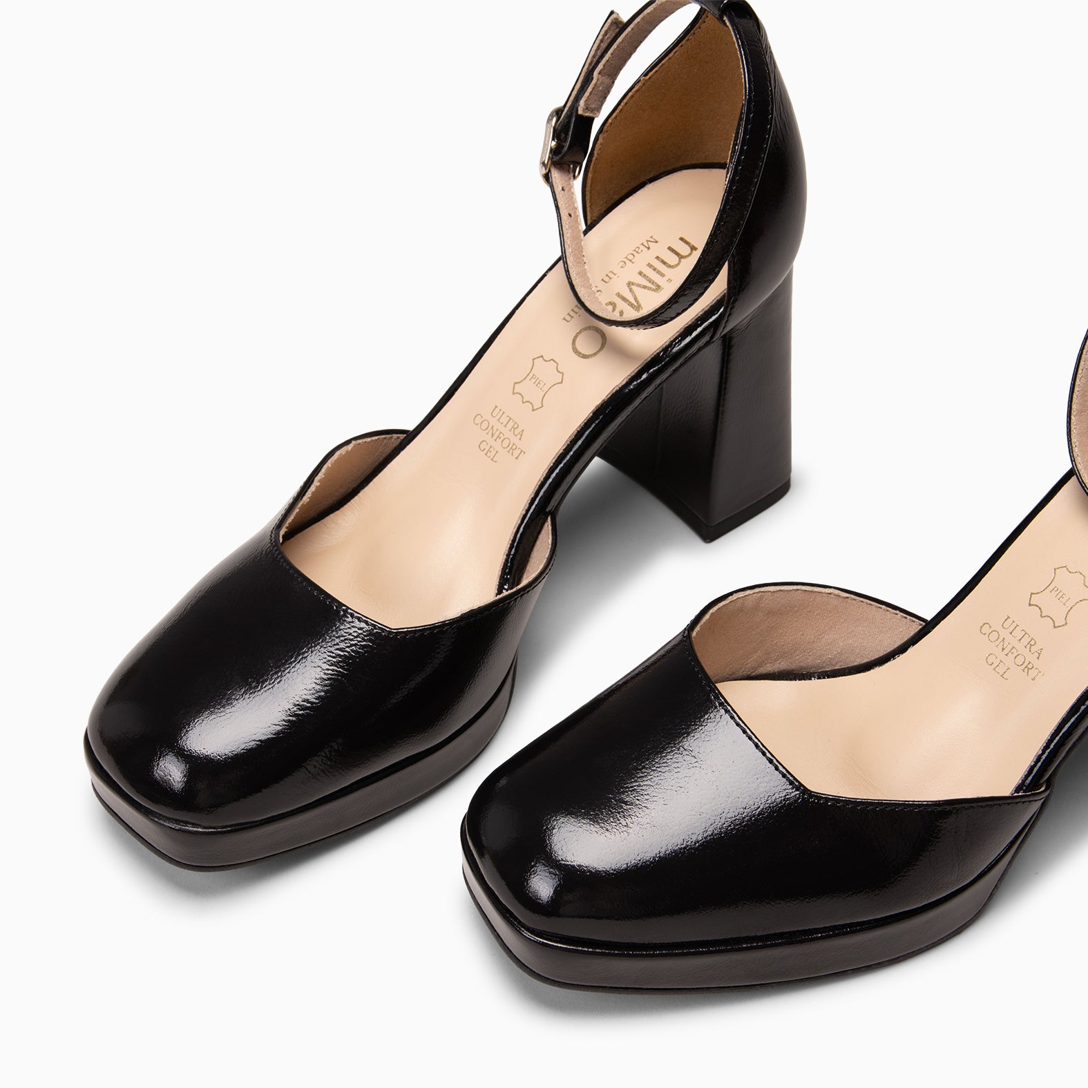 MEGAN - Zapatos con tacón ancho y plataforma NEGRO - miMaO ®