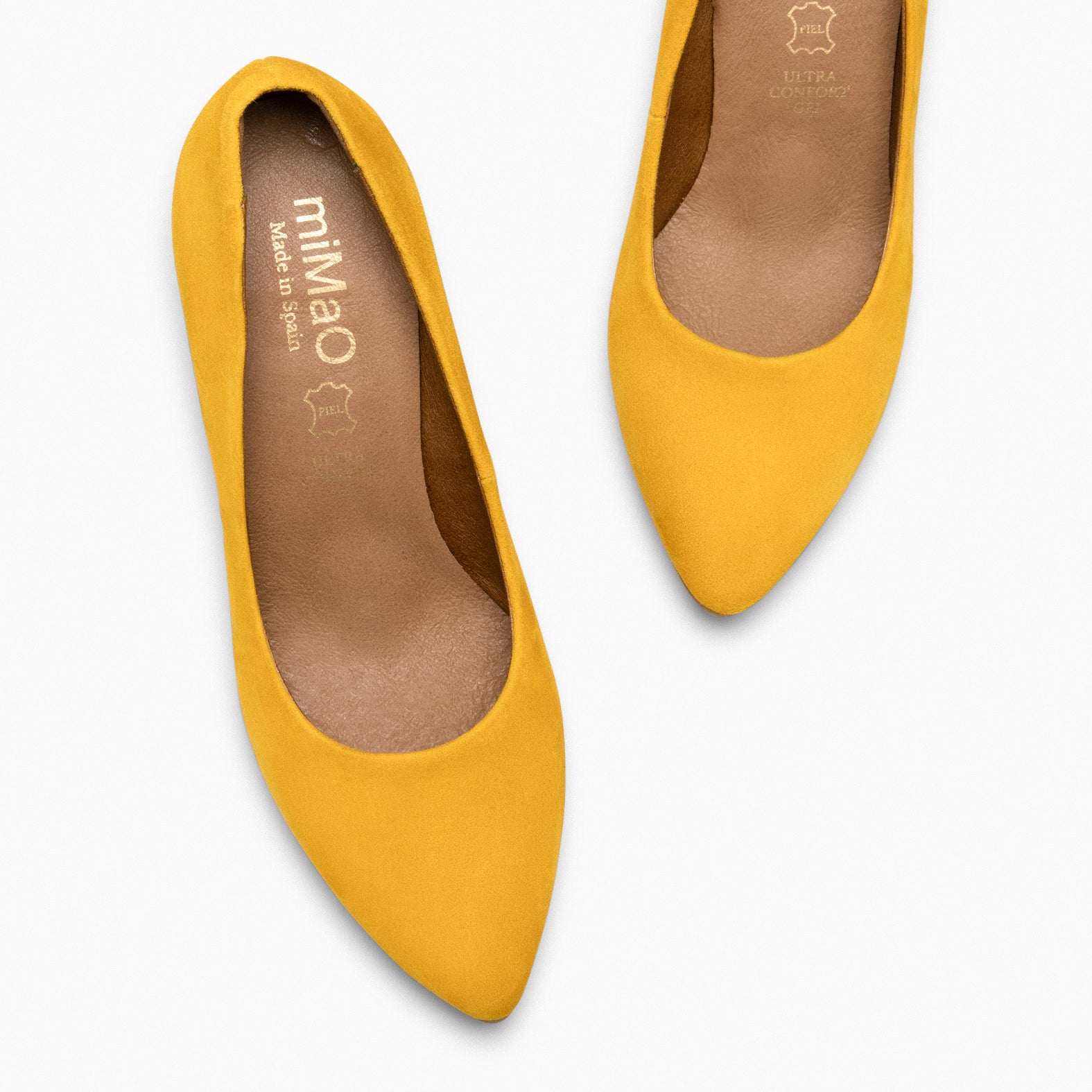 URBAN - YELLOW suede high-heeled shoes