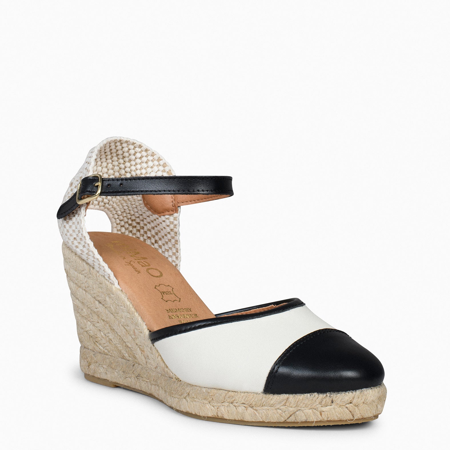 VALENCIANA – Espadrilles cuir BLANC