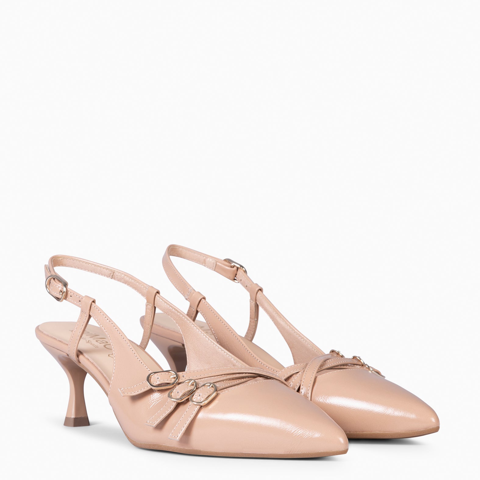 RITA - ZAPATOS DE TACÓN BAJO DESTALONADOS NUDE