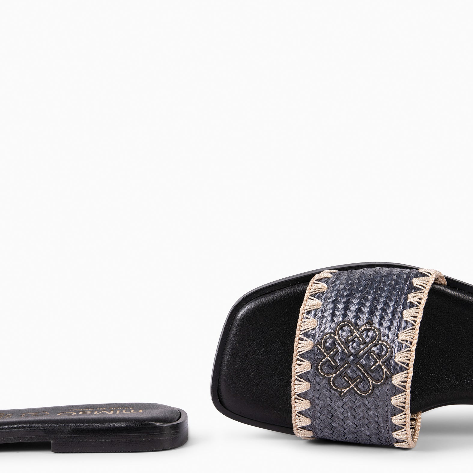 FILIPPA - BLACK FLAT SANDALS
