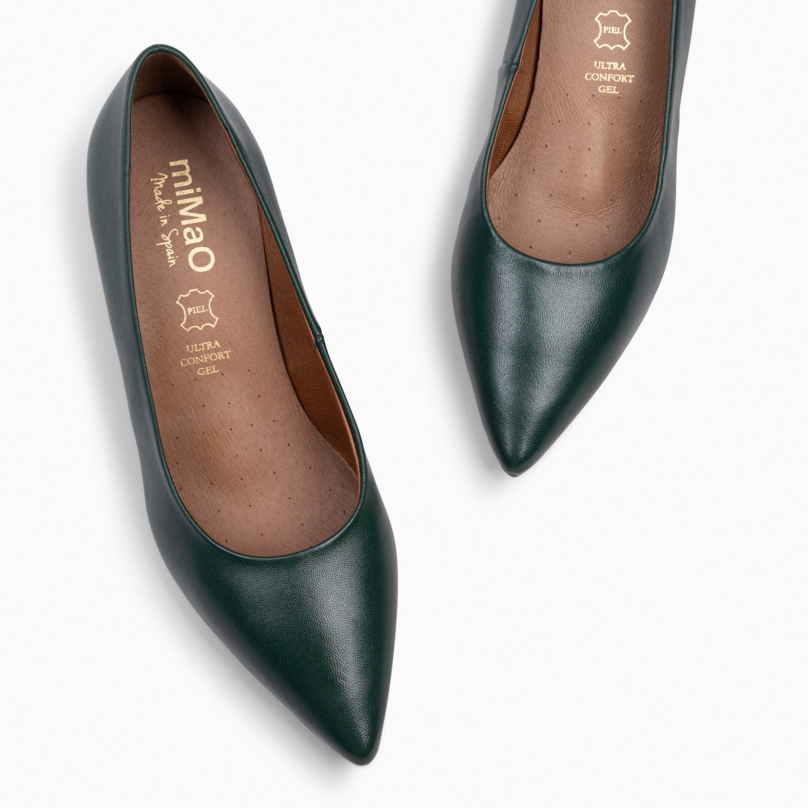 URBAN KITTEN – DARK GREEN nappa leather kitten heels