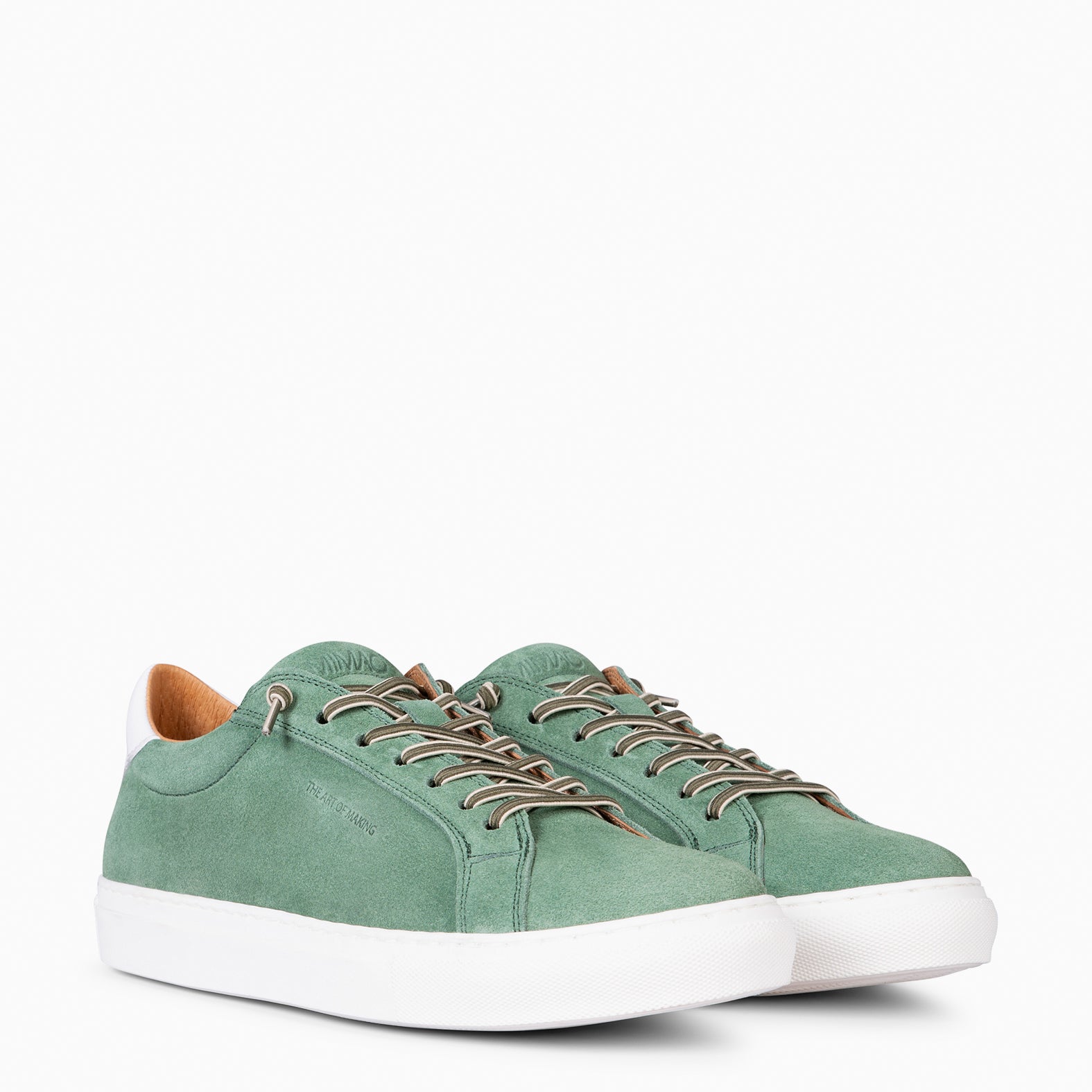 GAEL - Sneakers en daim VERT pour homme