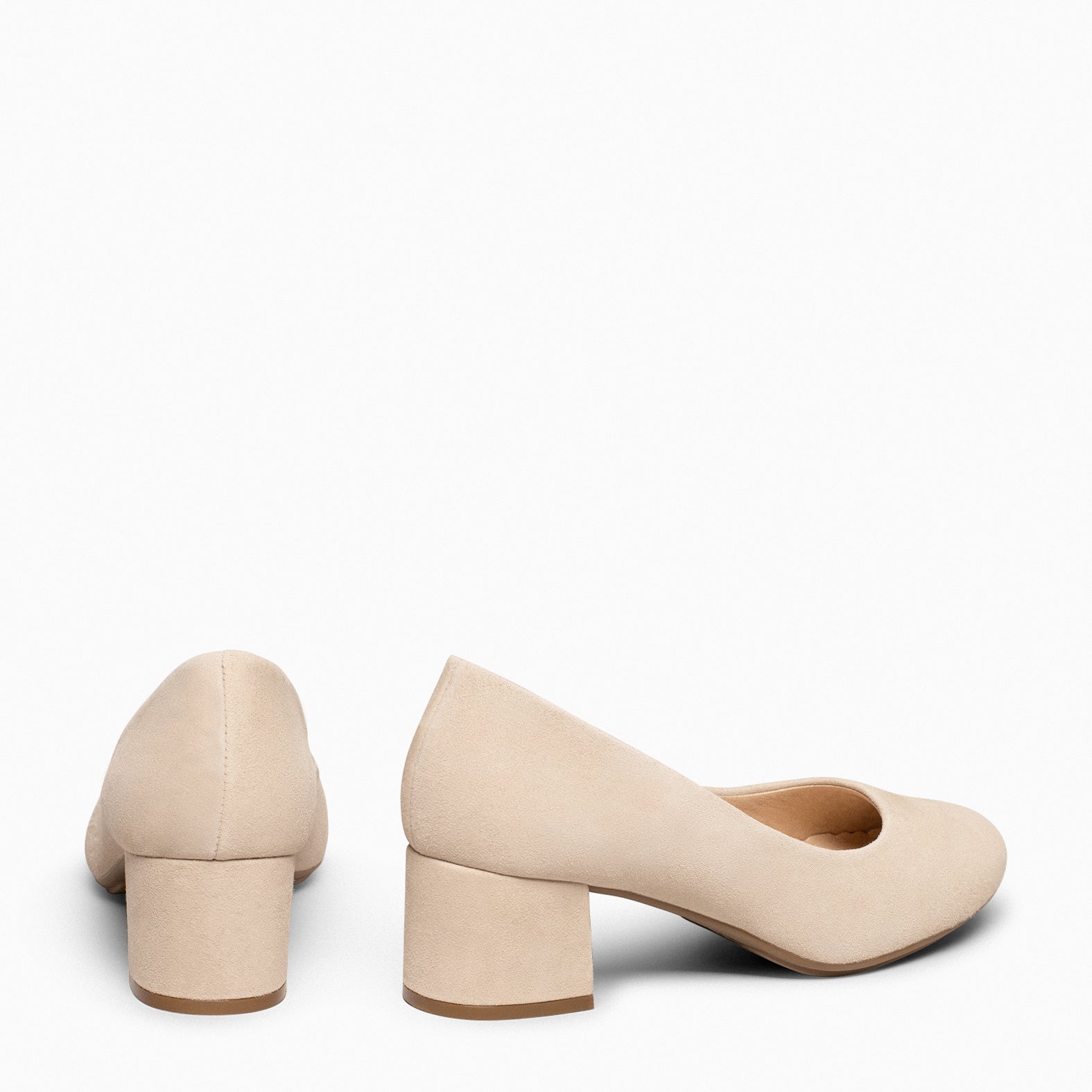 URBAN REDONDO - Zapatos de tacón bajo de ante BEIGE - miMaO ®