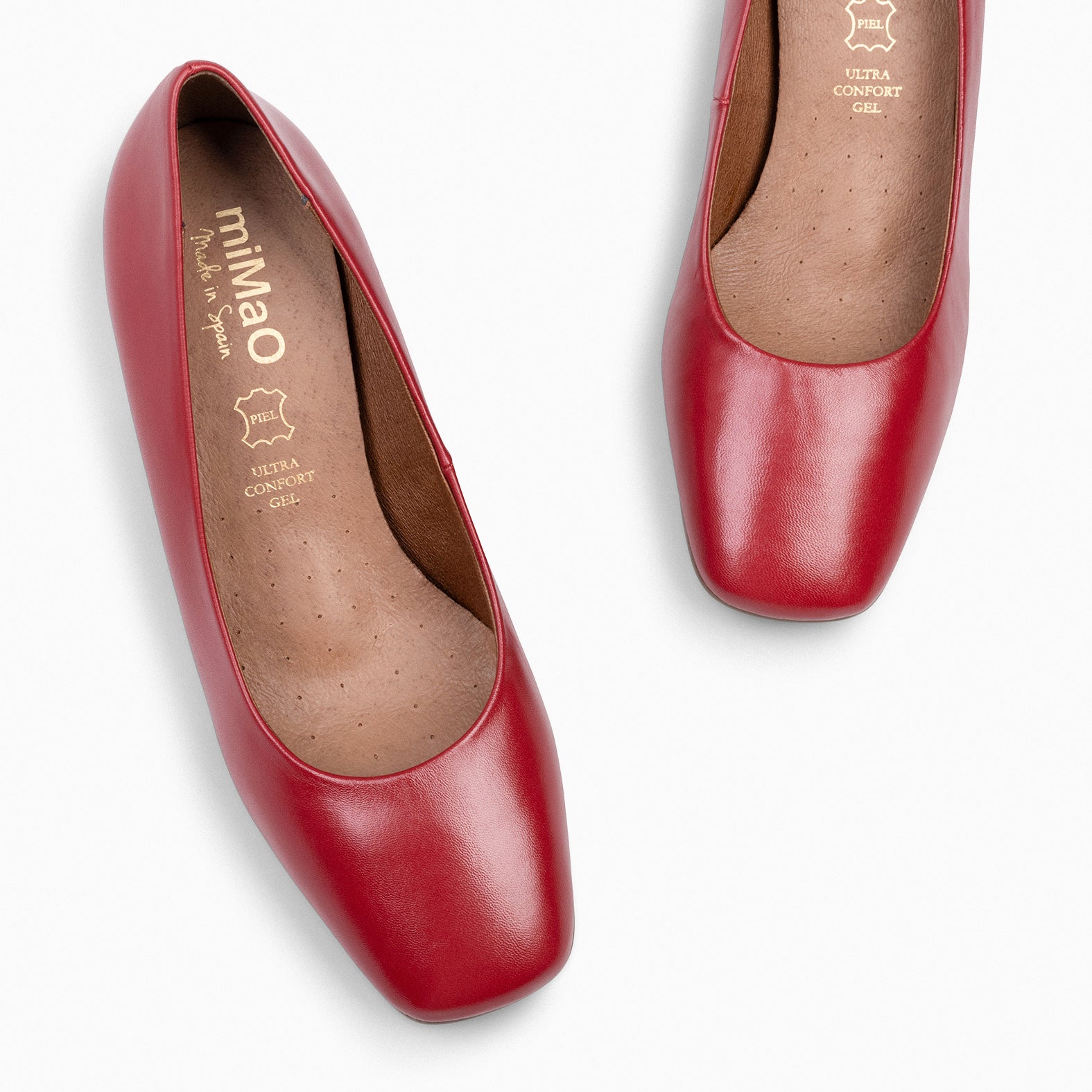 FEMME - Zapatos de tacón con puntera cuadrada de napa ROJO