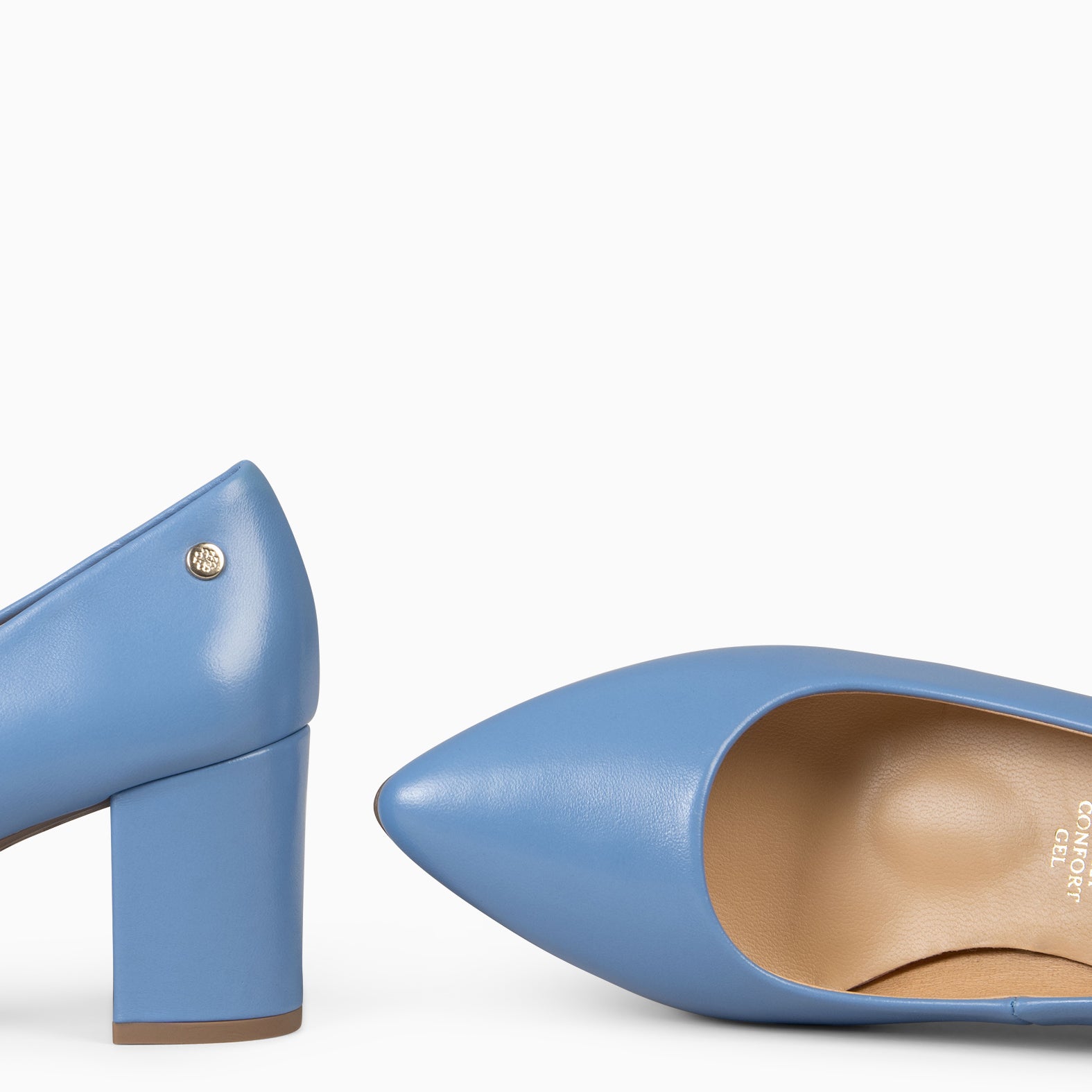 URBAN S SALON - BLUE NAPPA LEATHER MID HEEL
