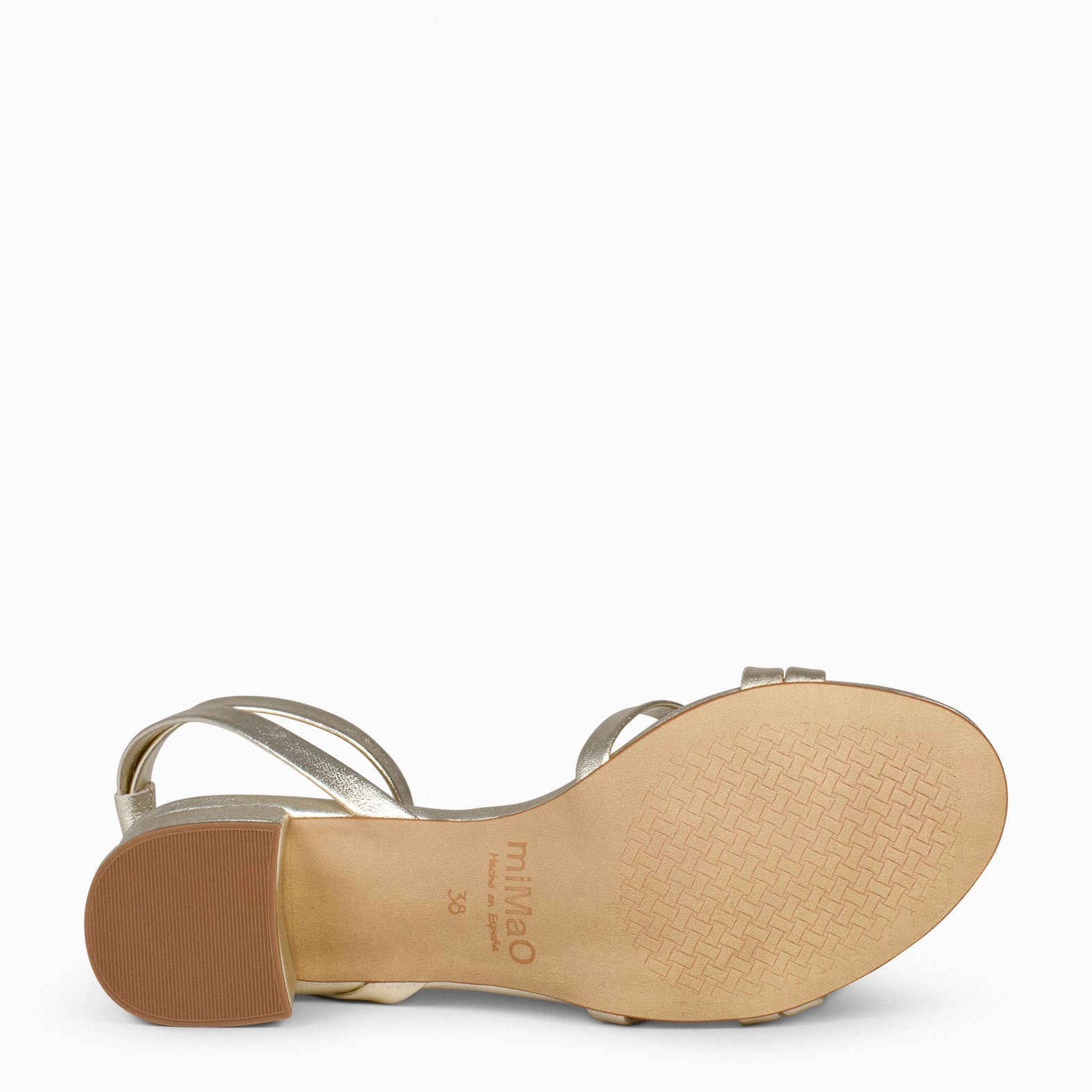 VIENA - SANDALIAS DE TACÓN BAJO DORADA