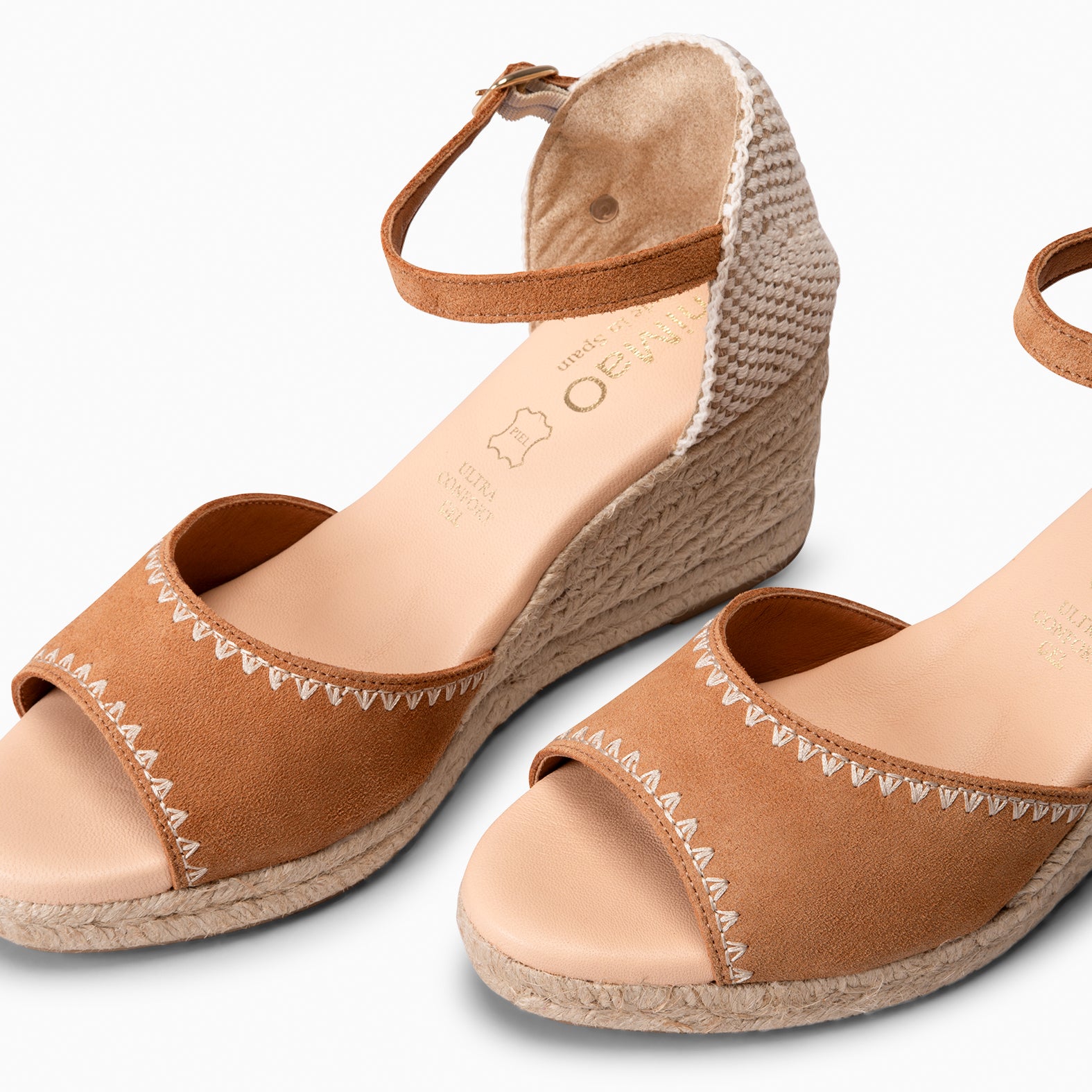 SITGES - CAMEL WOMEN'S HIGH WEDGE ESPADRILLES