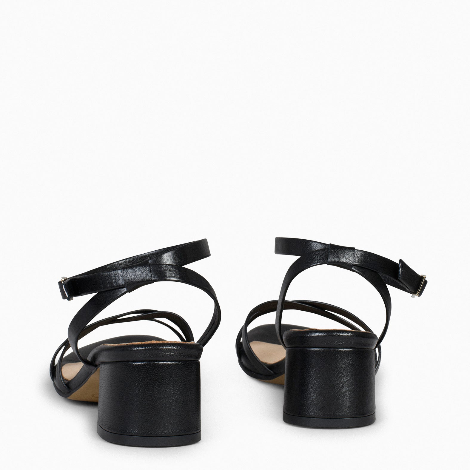 VIENA - BLACK SANDAL LOW HEEL SHOES