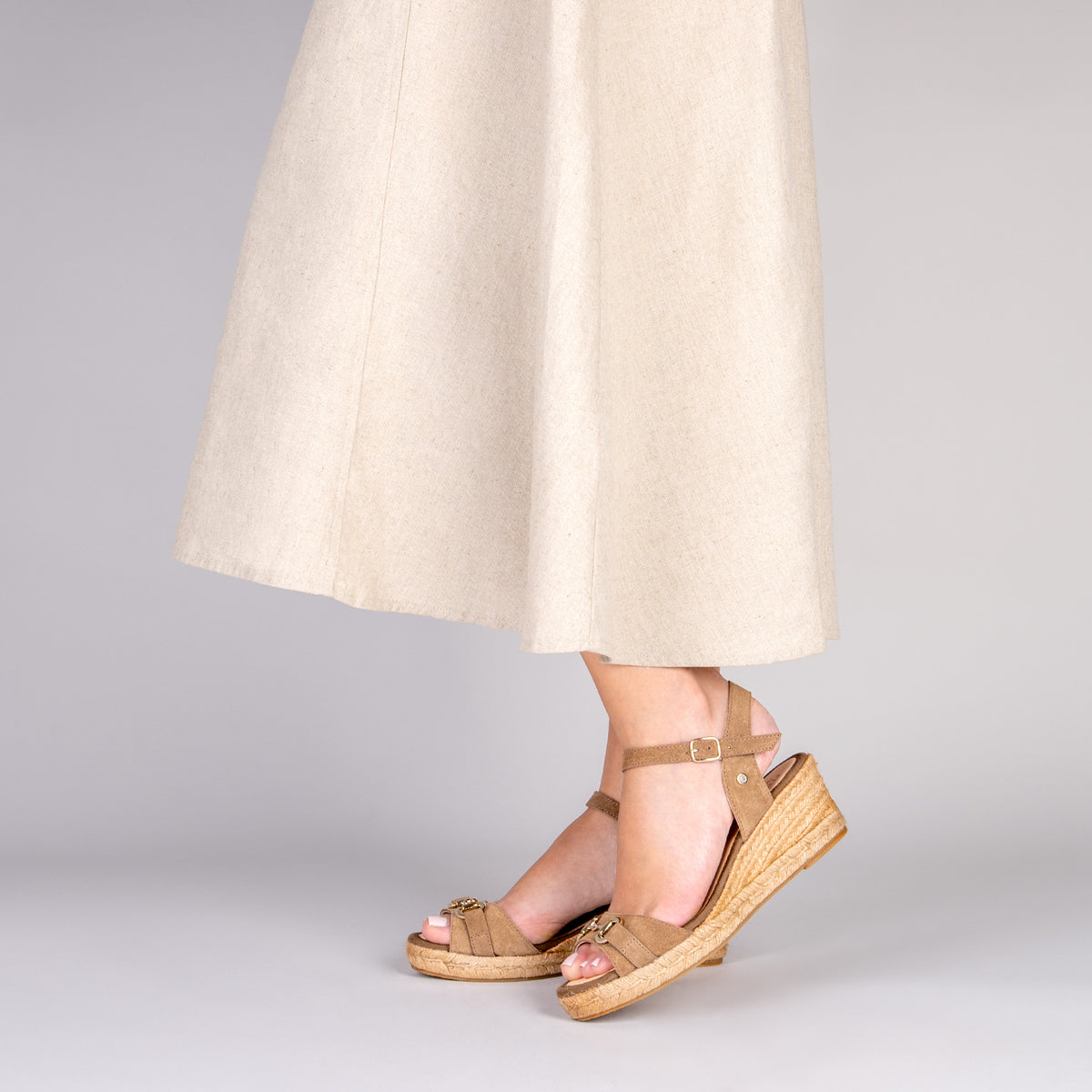 VERONA – Espadrilles en daim TAUPE