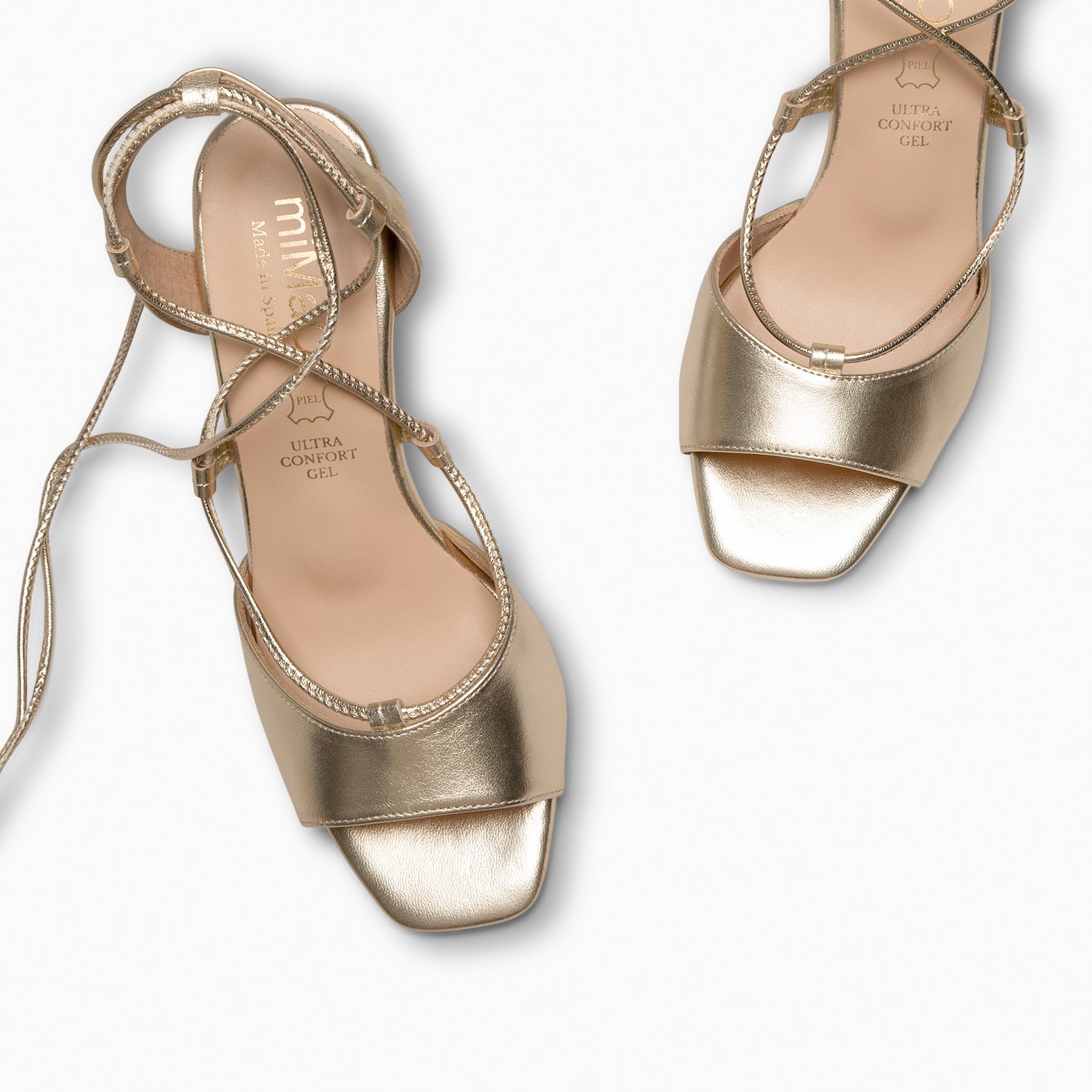 MÓNICA - SANDALIAS ELEGANTES DE TACÓN PLATINO