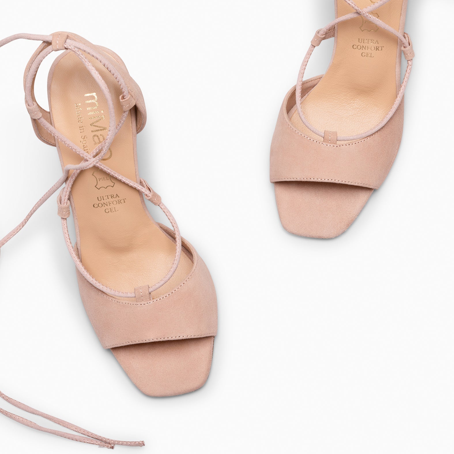 MONICA - Sandales à talon haut et laçage cheville NUDE