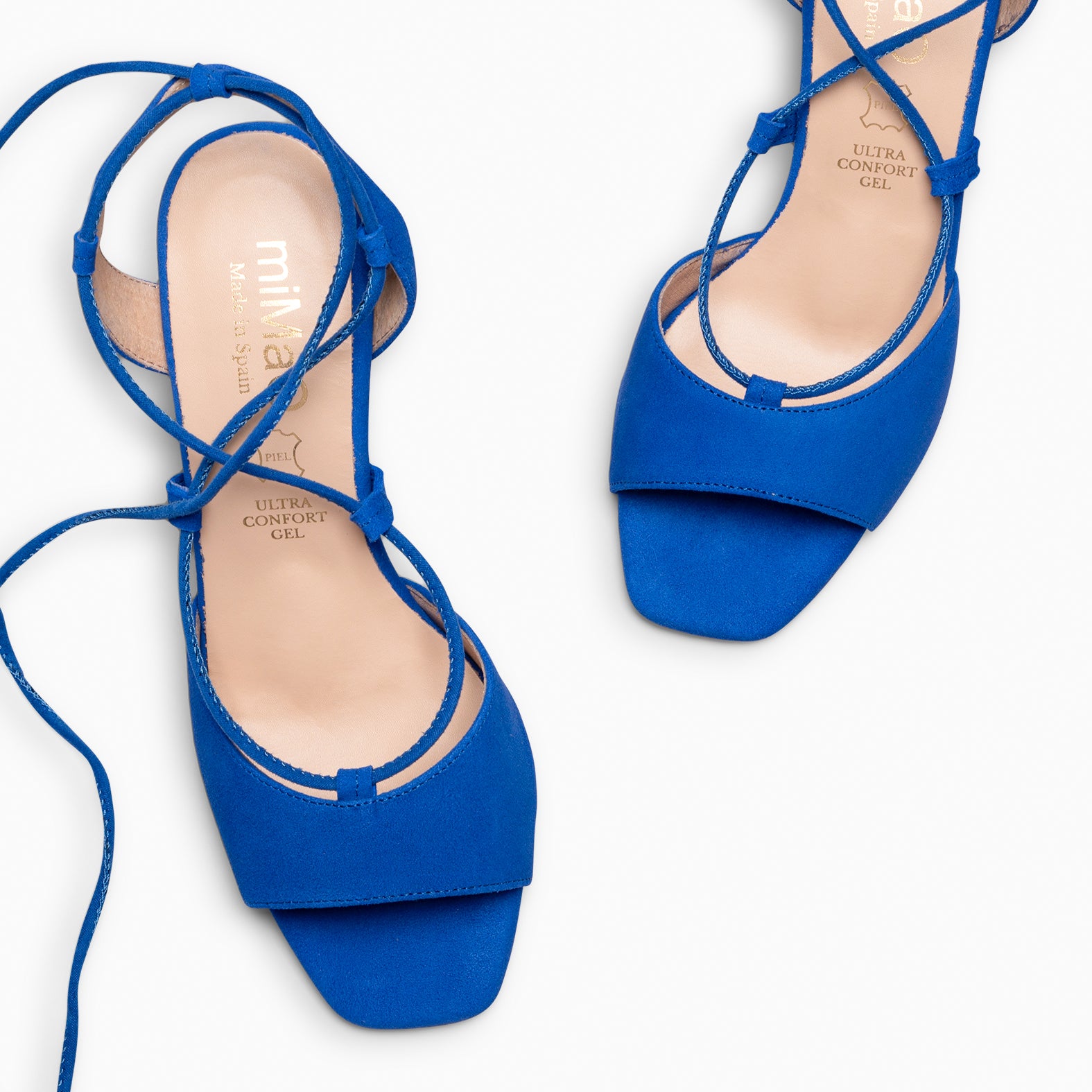 MONICA - Sandales à talon haut et laçage cheville BLEU ÉLECTRIQUE