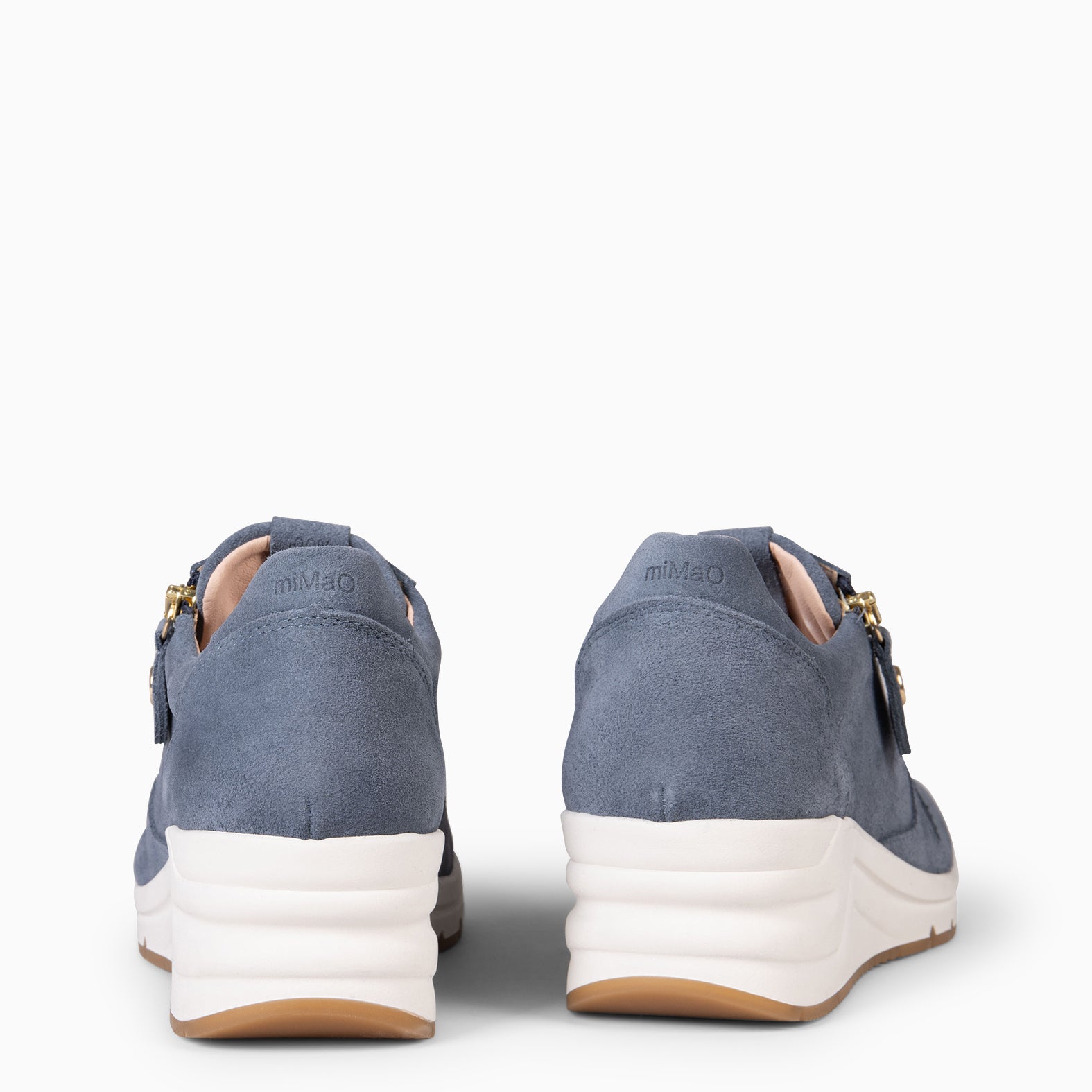 ARLES – Baskets à talon compensé en daim BLEU